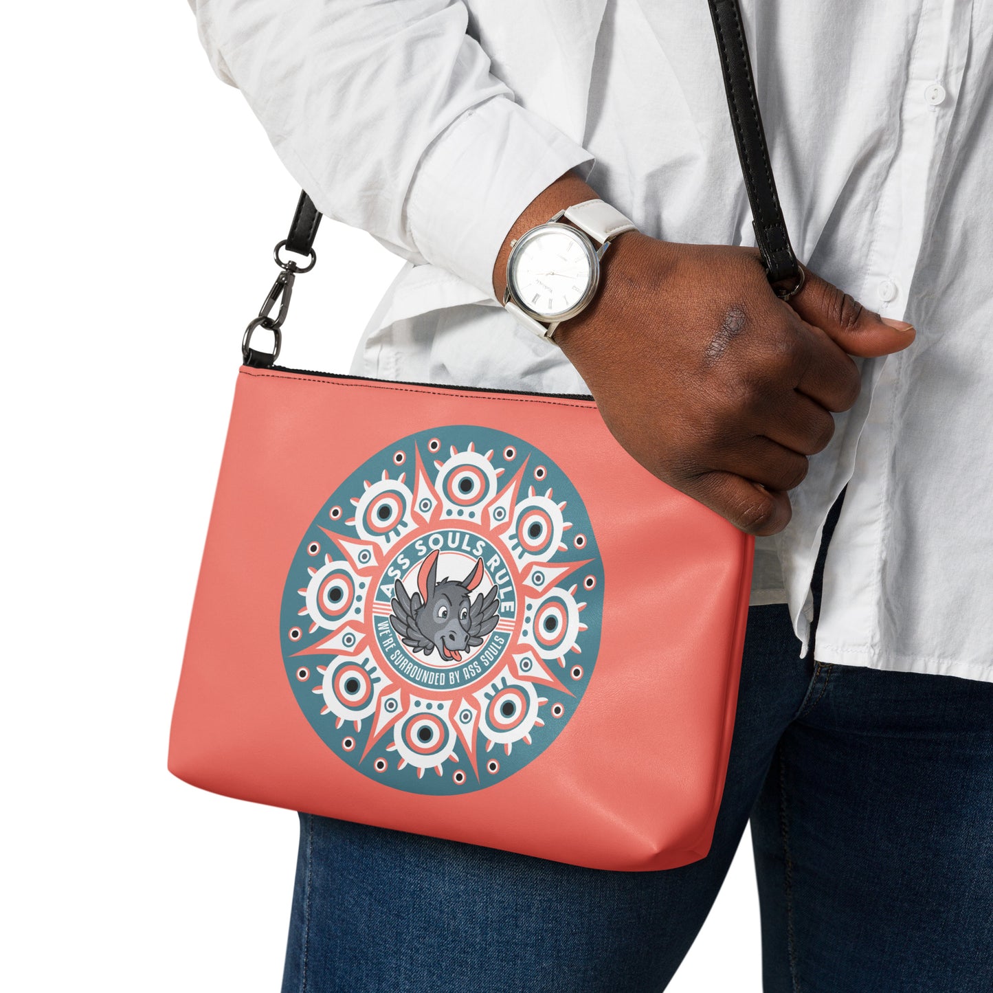 Psyche Secure-I.T. salmon crossbody bag