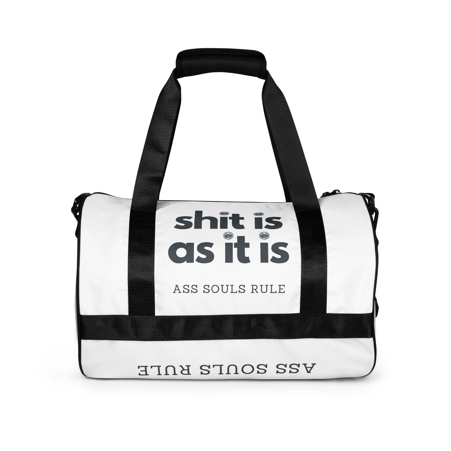 Shit Is As It Is all-over print gym bag