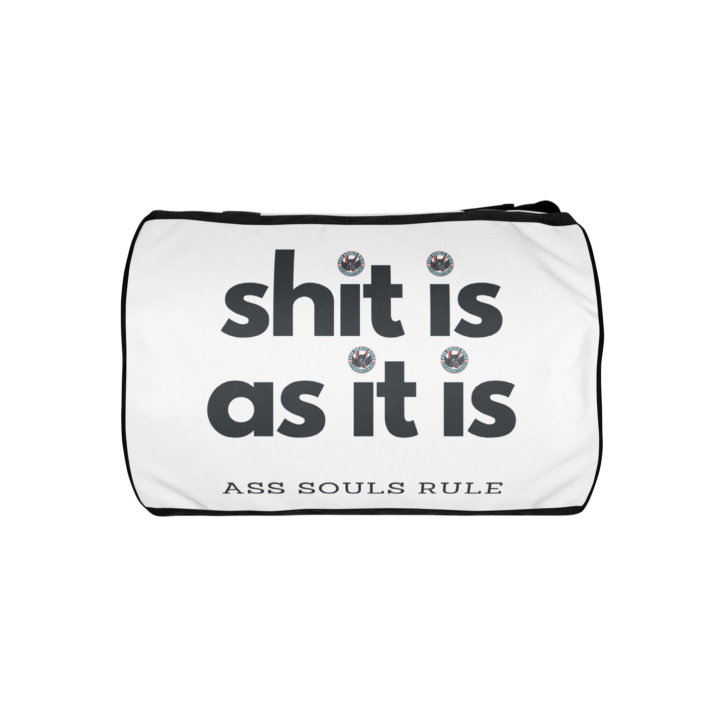 Shit Is As It Is all-over print gym bag