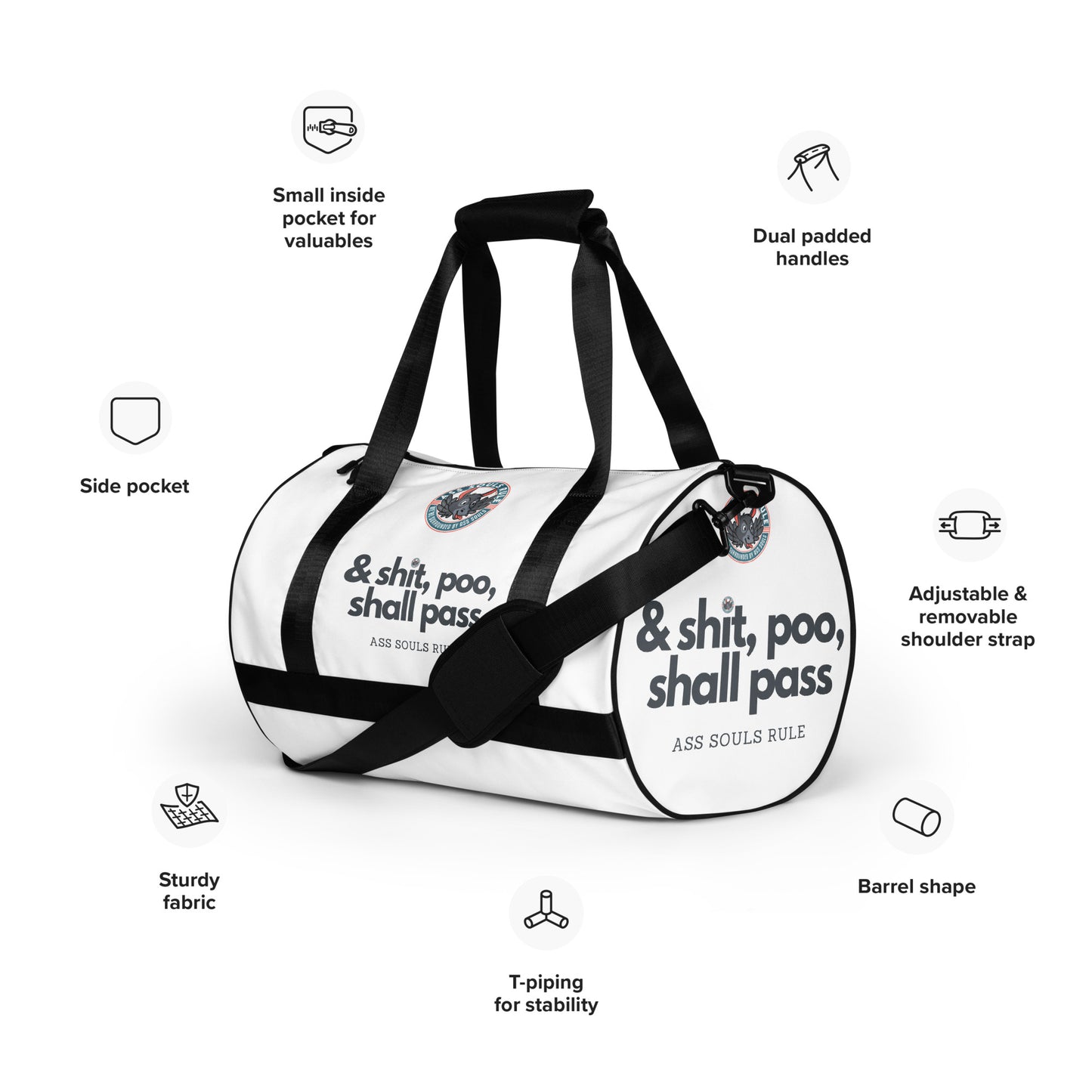 & Shit, Poo, Shall Pass gym bag