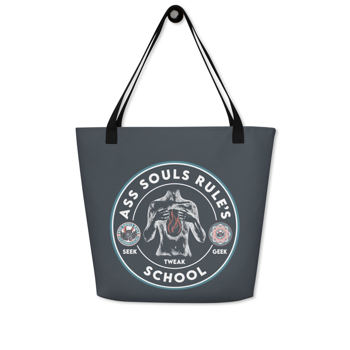 Ass Souls Rule's School large tote bag