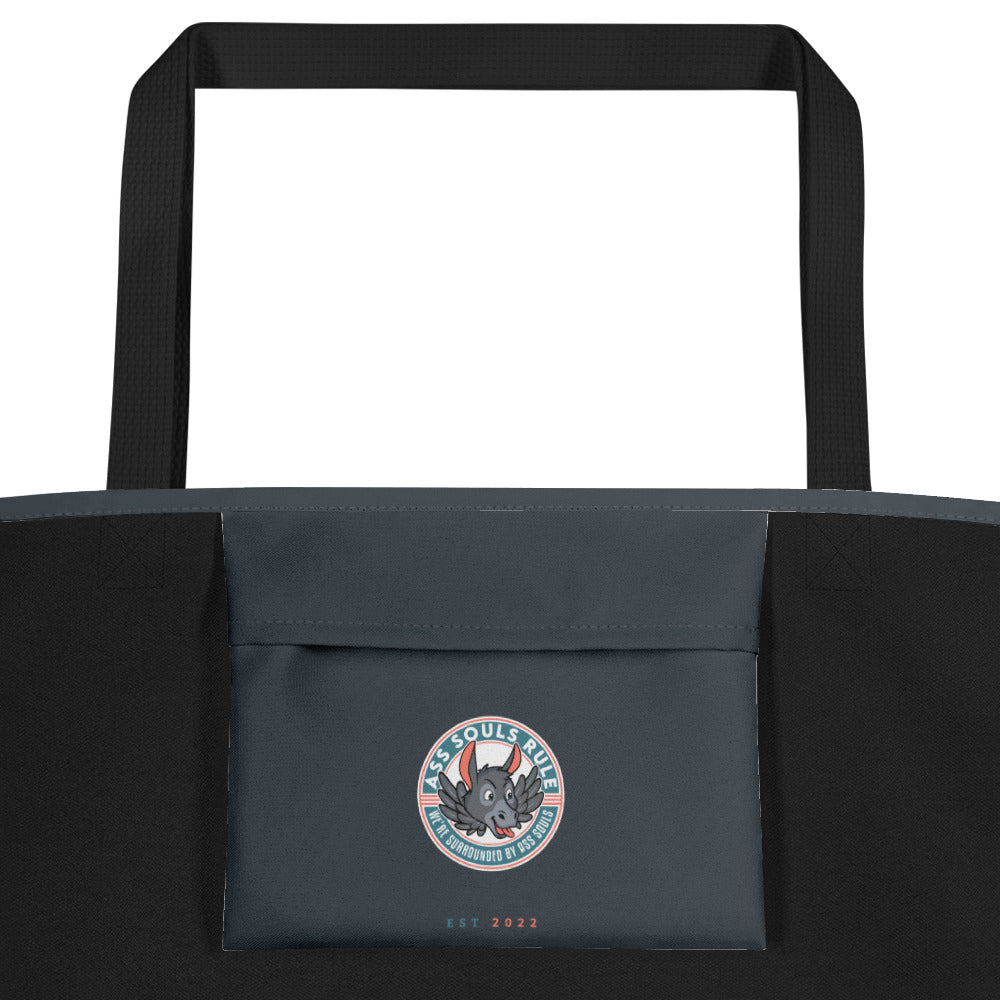 Ass Souls Rule's School large tote bag