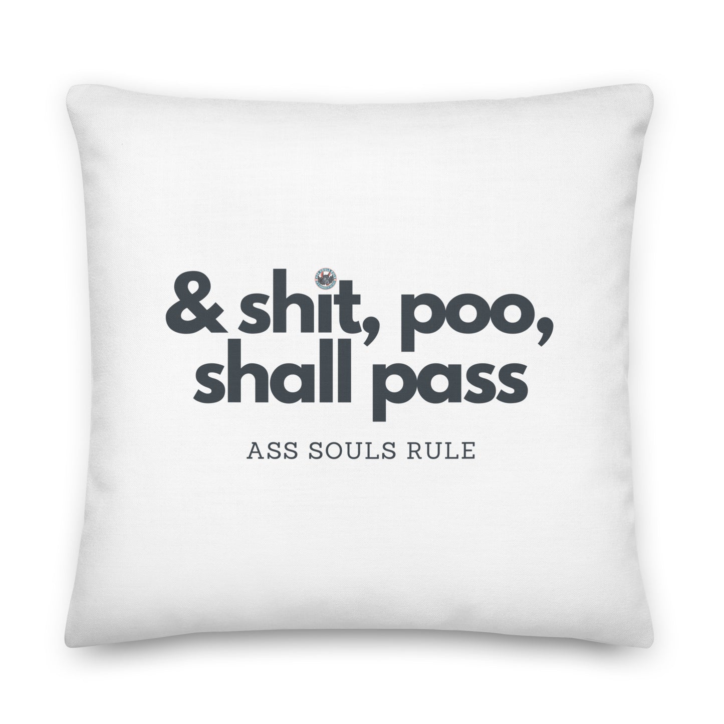 & Shit, Poo, Shall Pass premium pillow