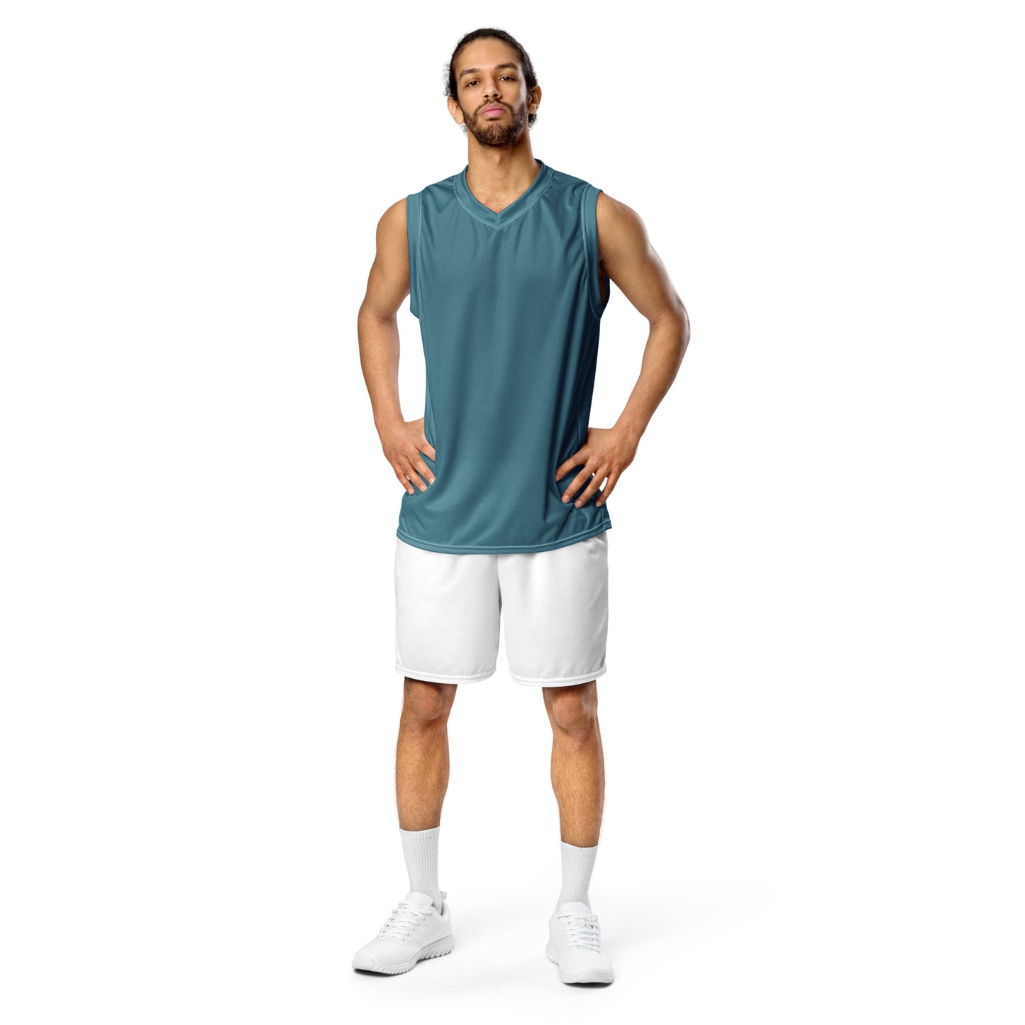 Logo of ASR recycled unisex basketball jersey - teal