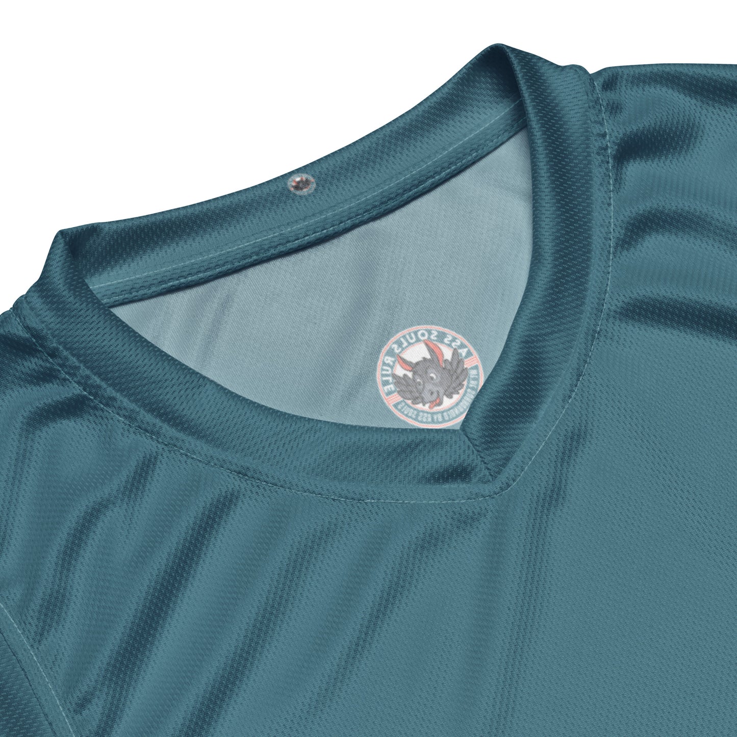 Logo of ASR recycled unisex basketball jersey - teal