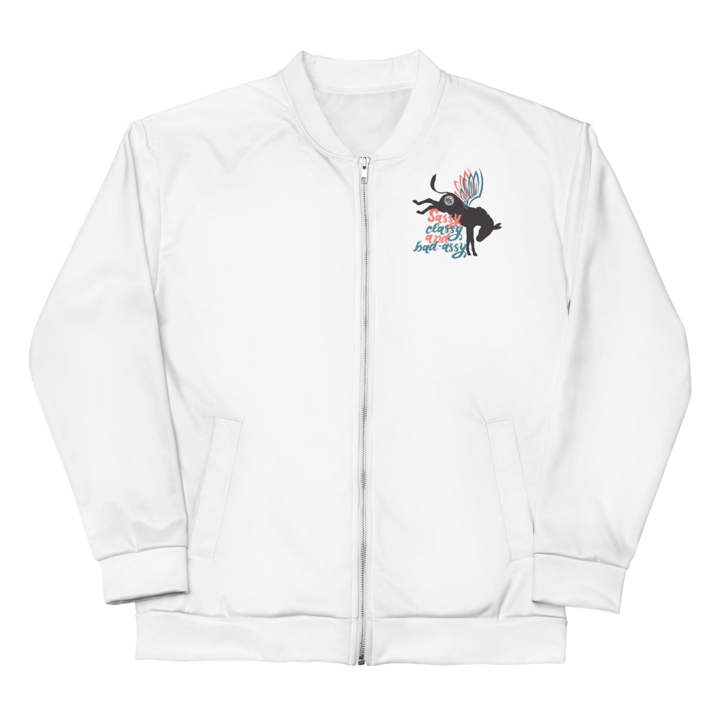 Sassy, Classy, & Bad Assy unisex bomber jacket