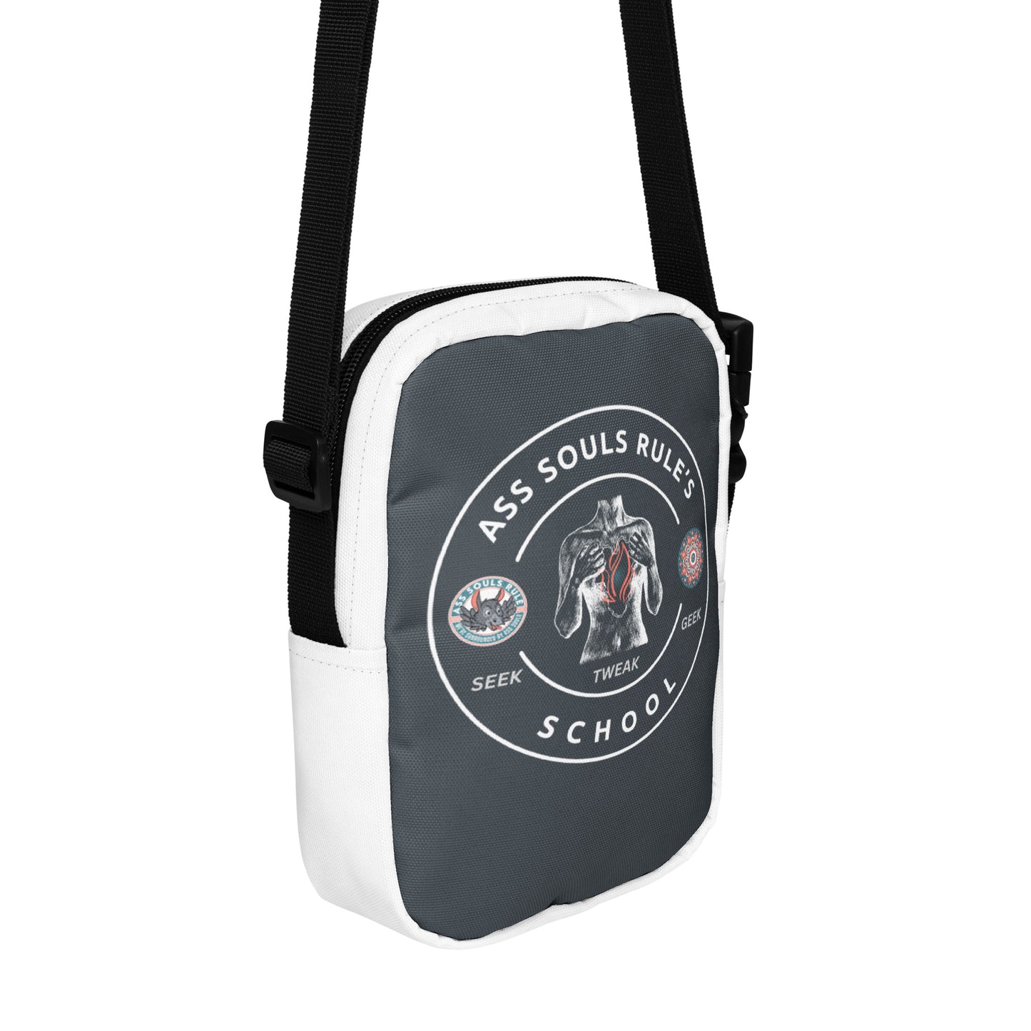 Ass Souls Rule's School utility crossbody bag - gray