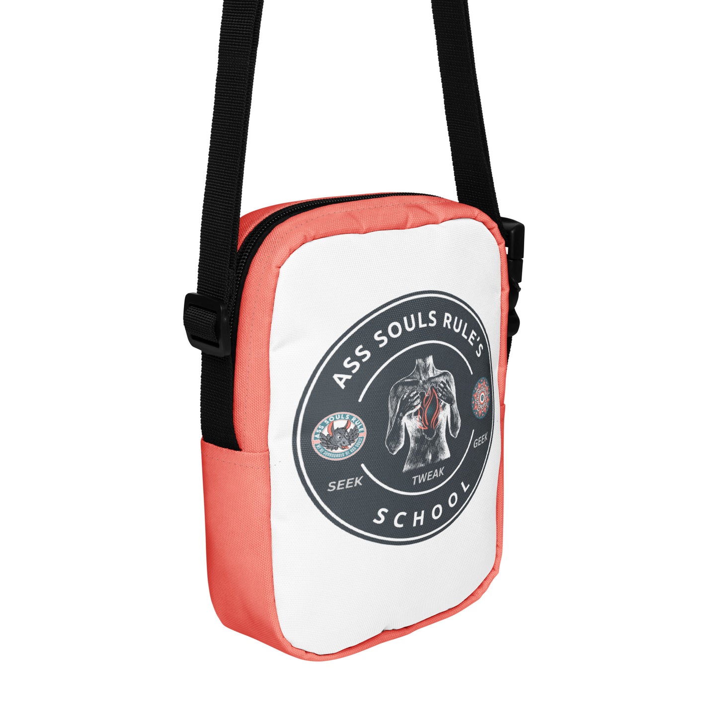 Ass Souls Rule's School utility crossbody bag - salmon