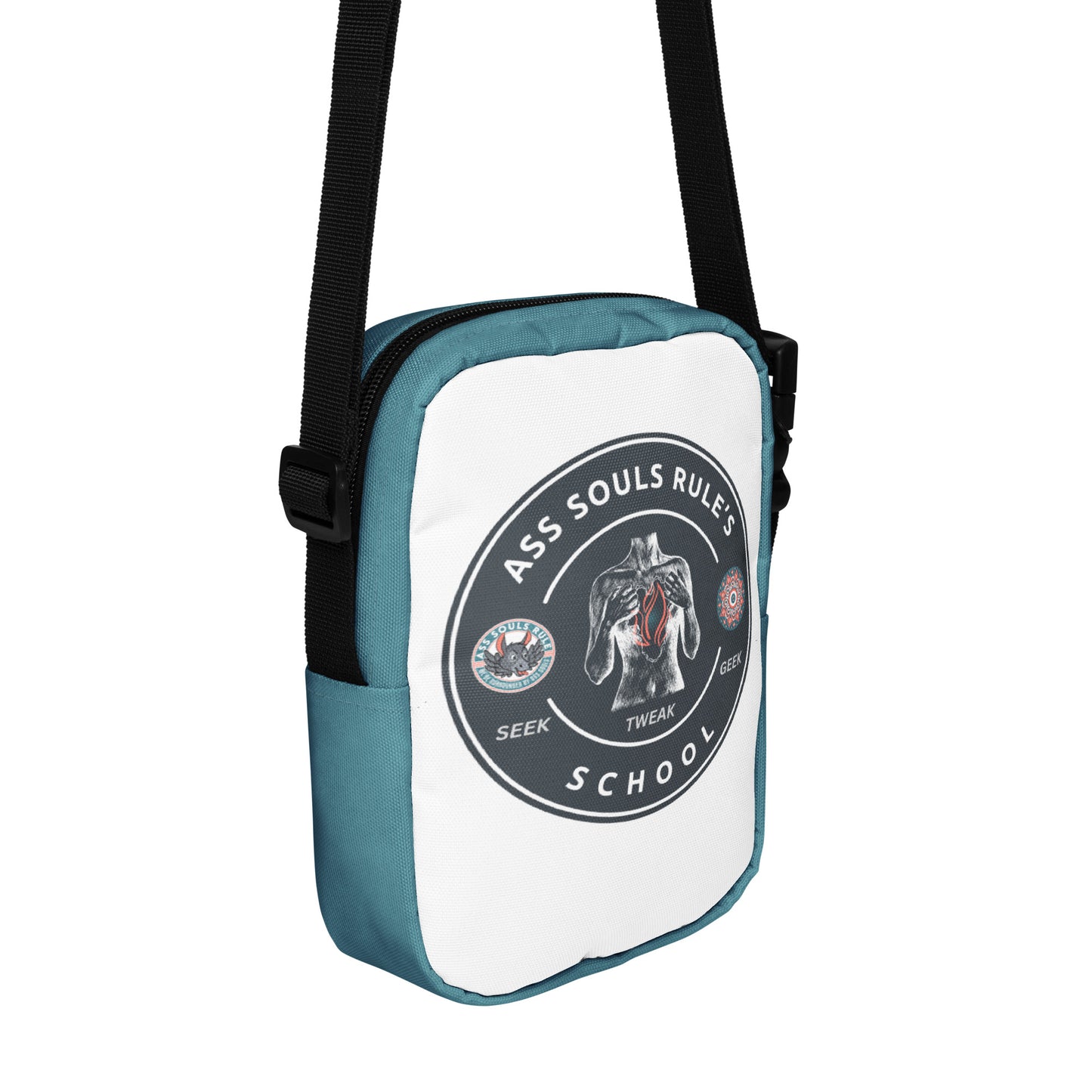 Ass Souls Rule's School utility crossbody bag - teal