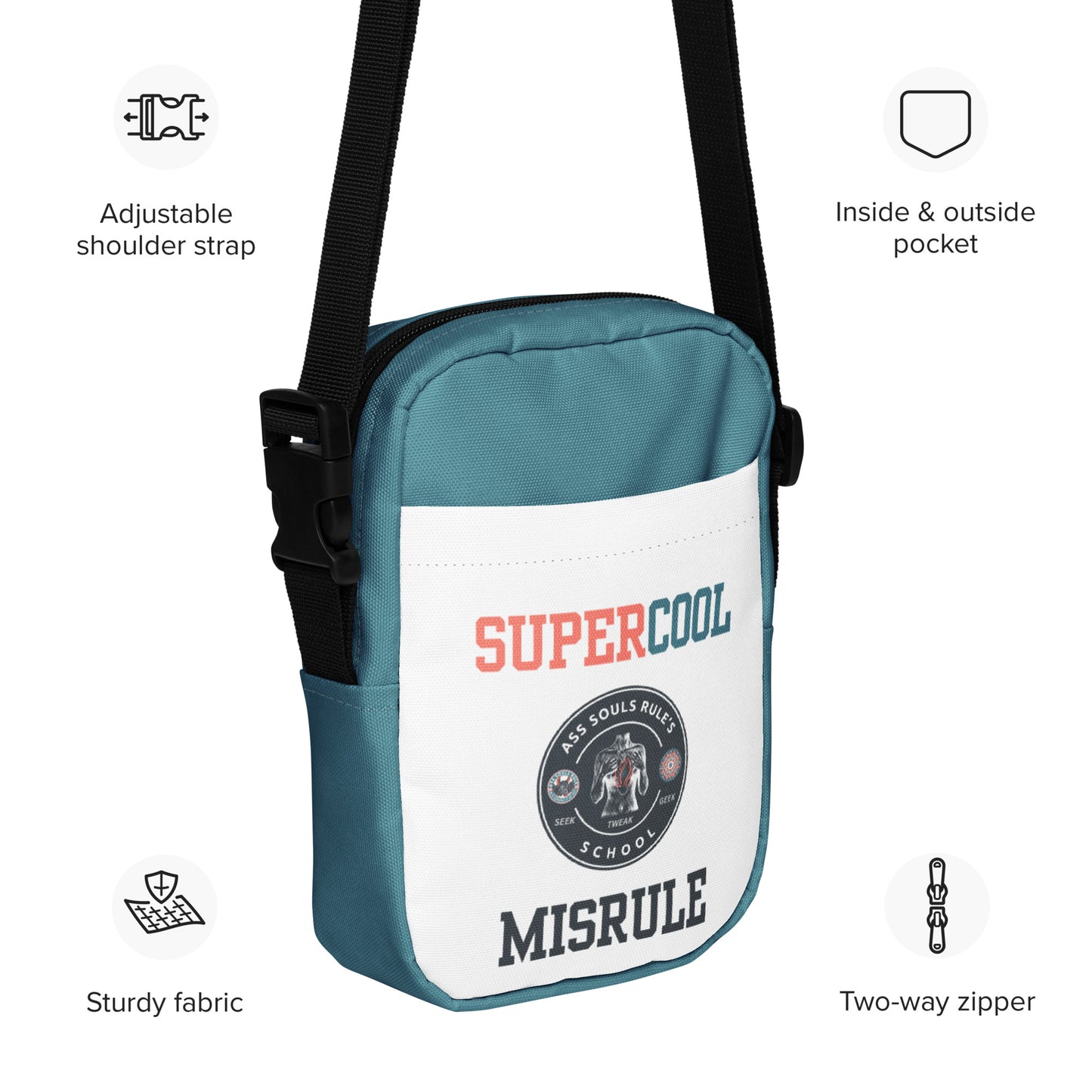 SuperCool MisRule utility crossbody bag - teal