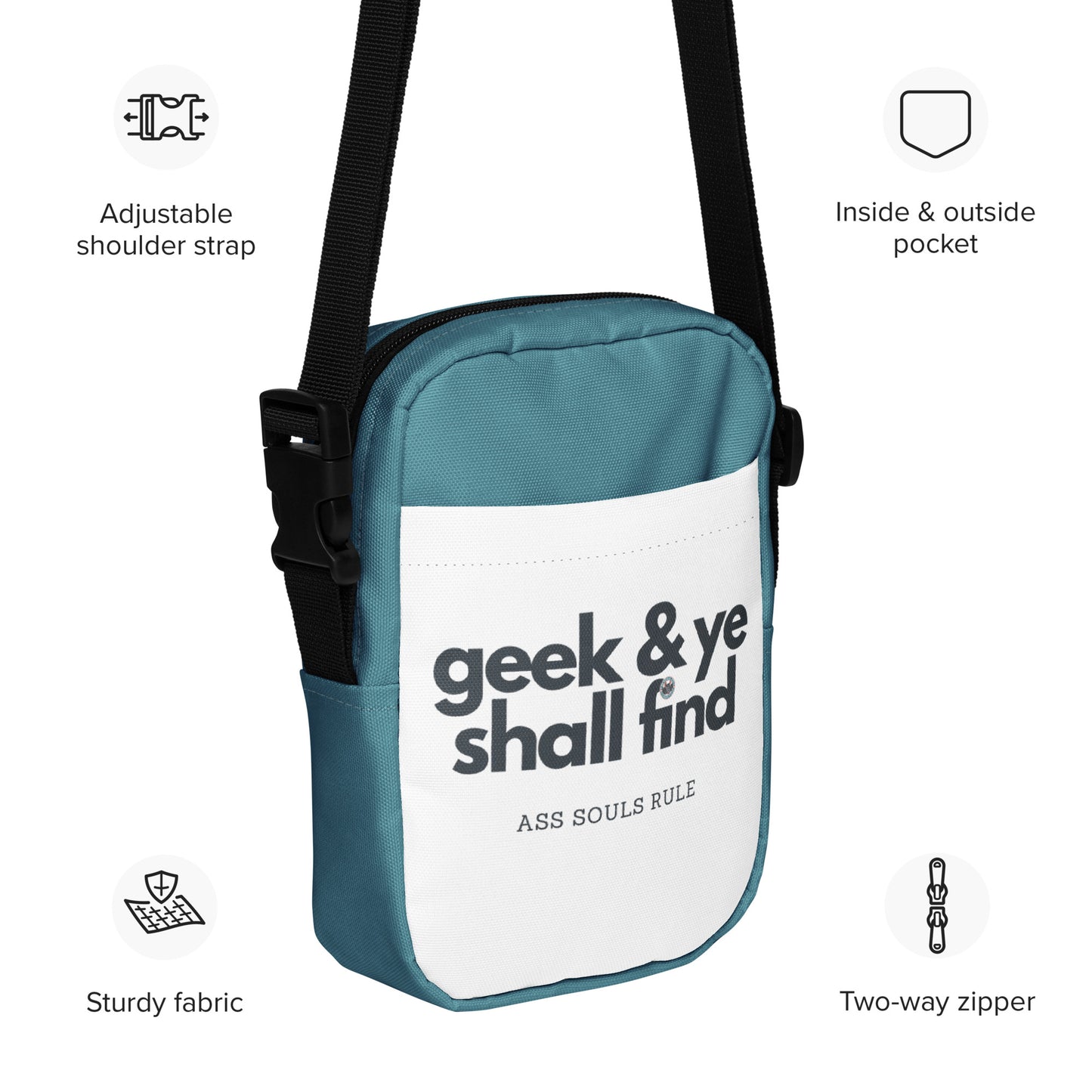 Geek & Ye Shall Find utility crossbody bag - teal