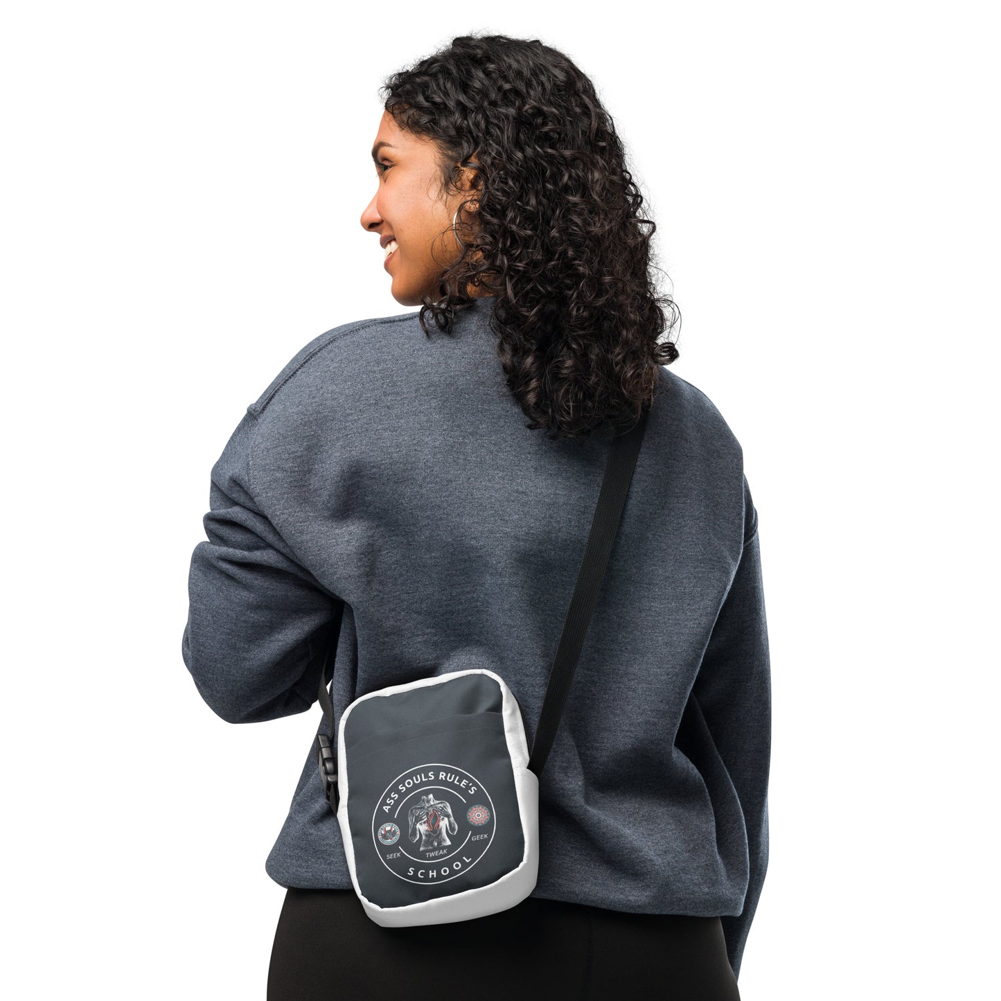 Ass Souls Rule's School utility crossbody bag - gray