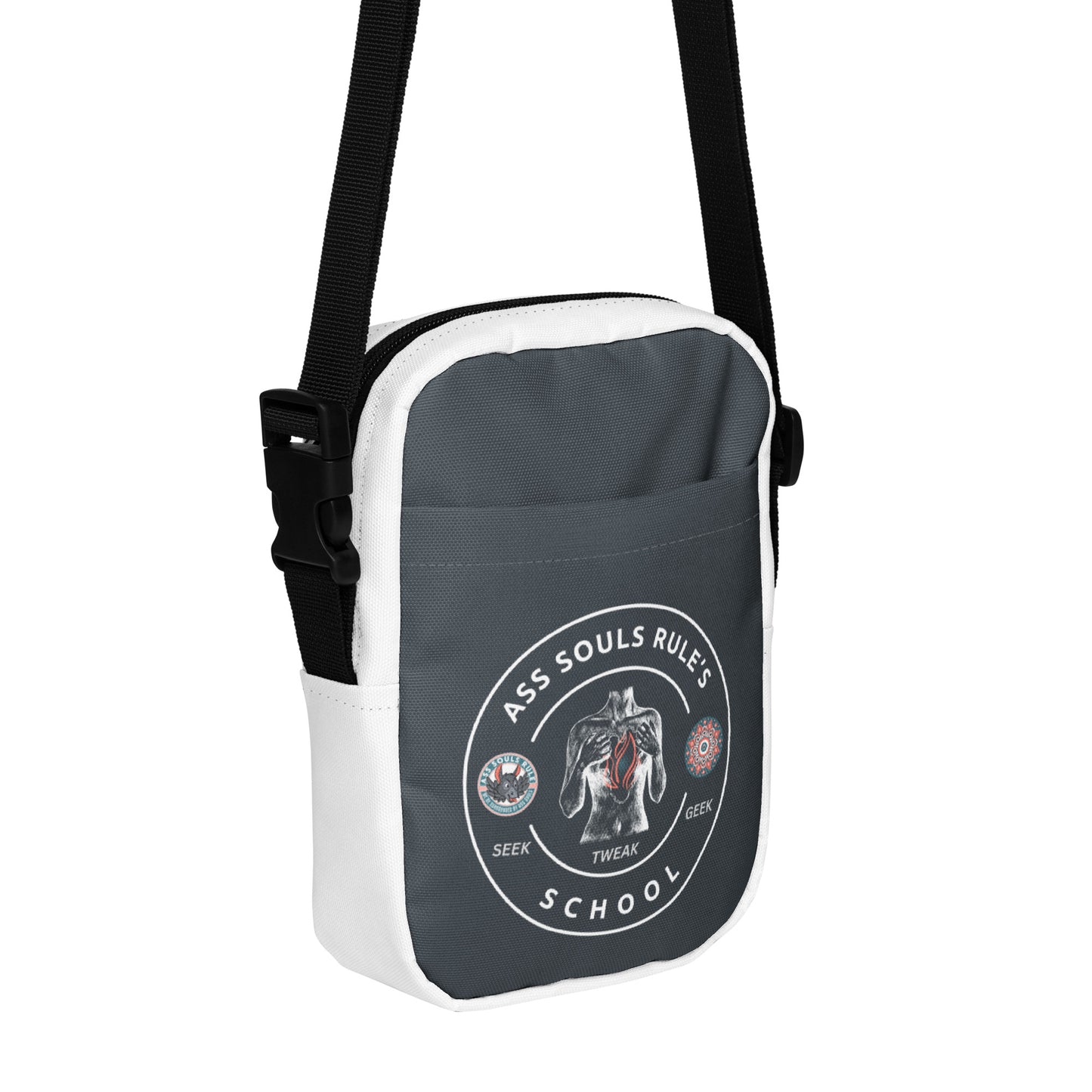 Ass Souls Rule's School utility crossbody bag - gray