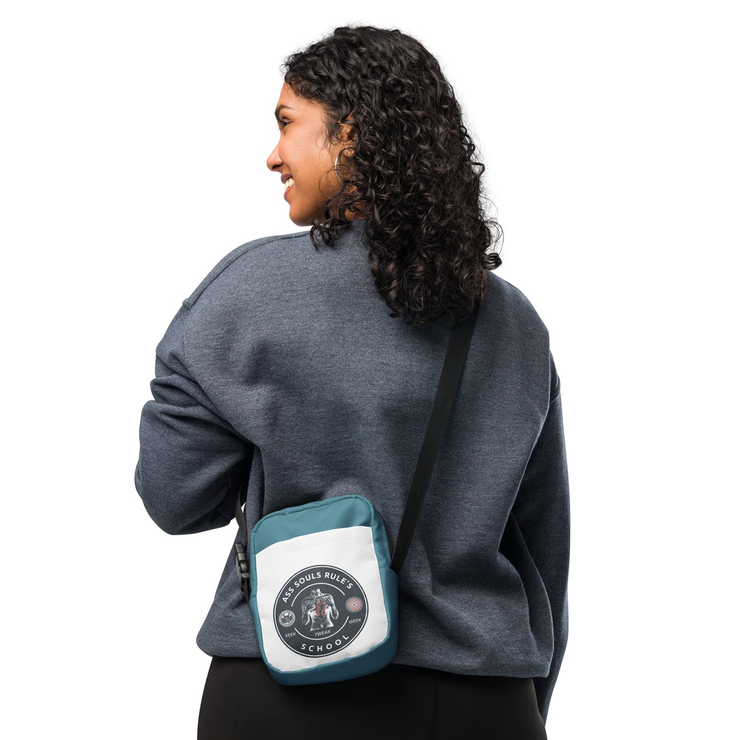 Ass Souls Rule's School utility crossbody bag - teal