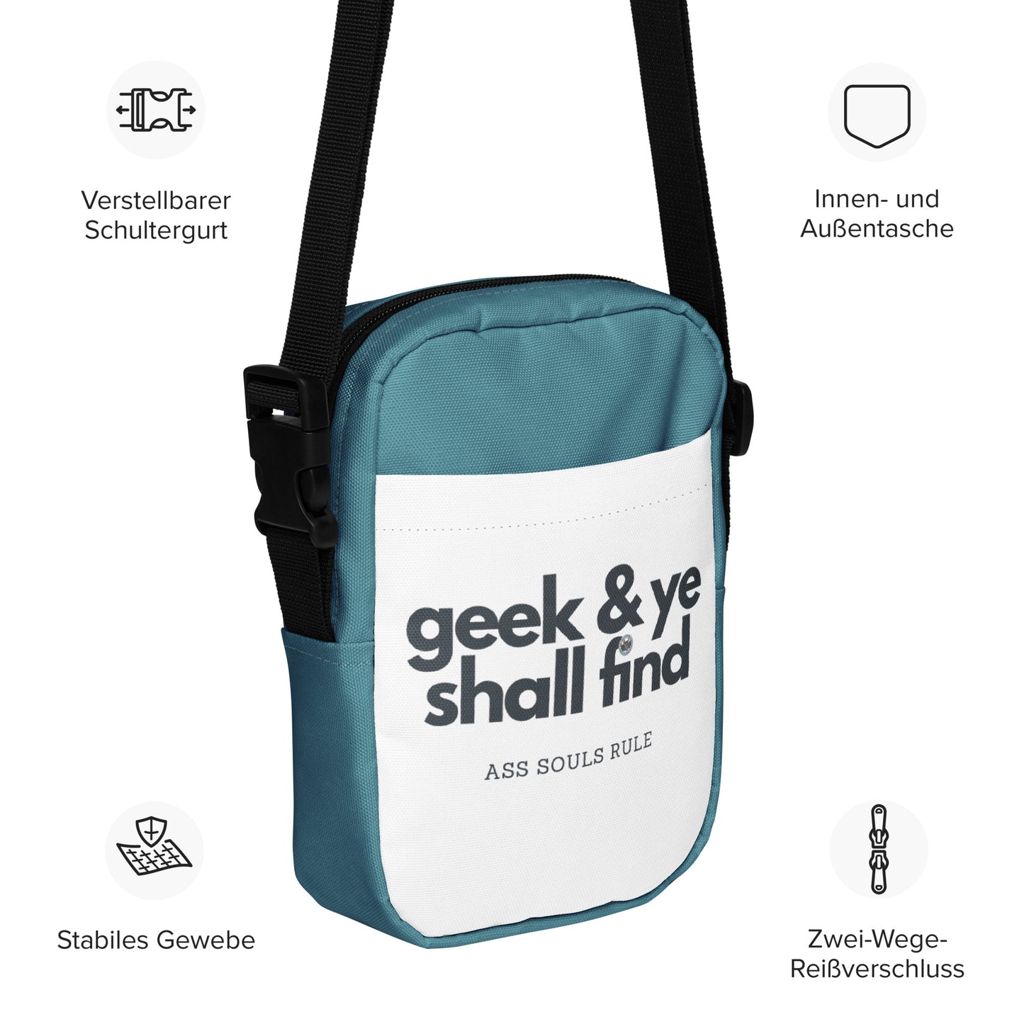 Geek & Ye Shall Find utility crossbody bag - teal