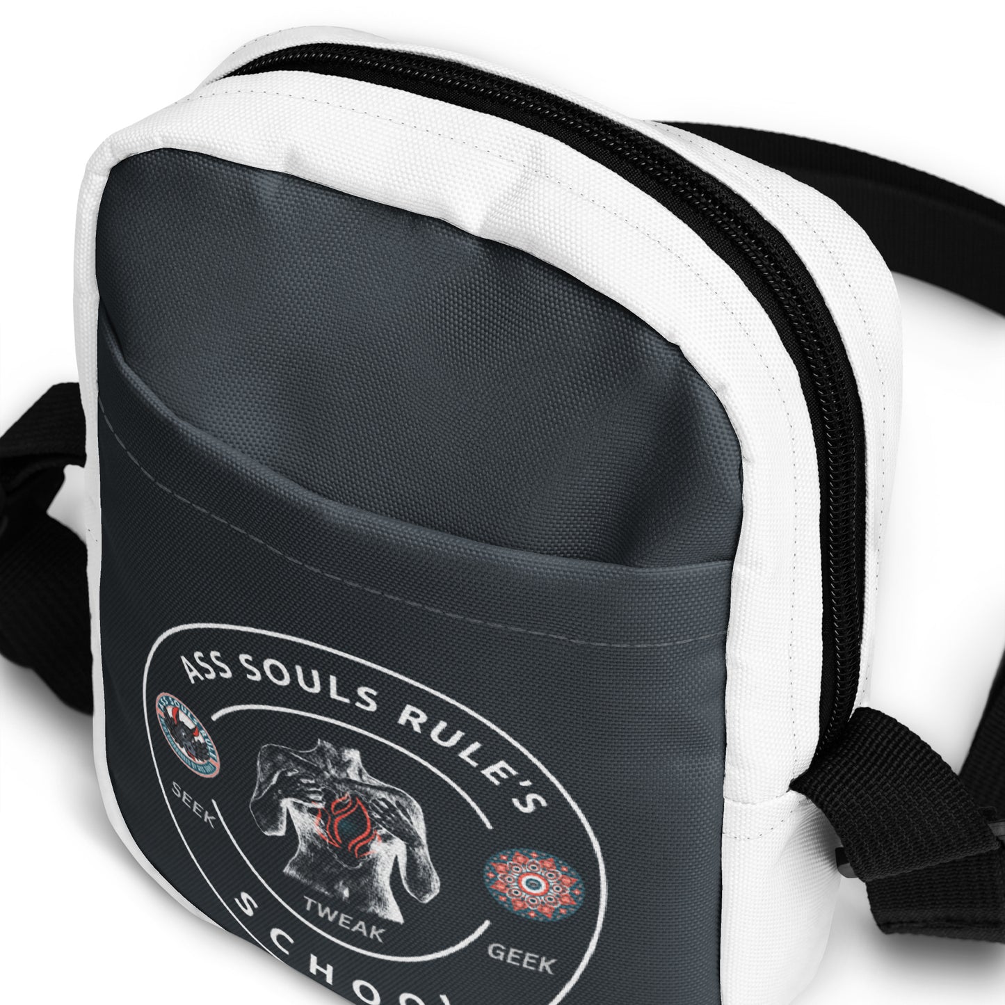 Ass Souls Rule's School utility crossbody bag - gray