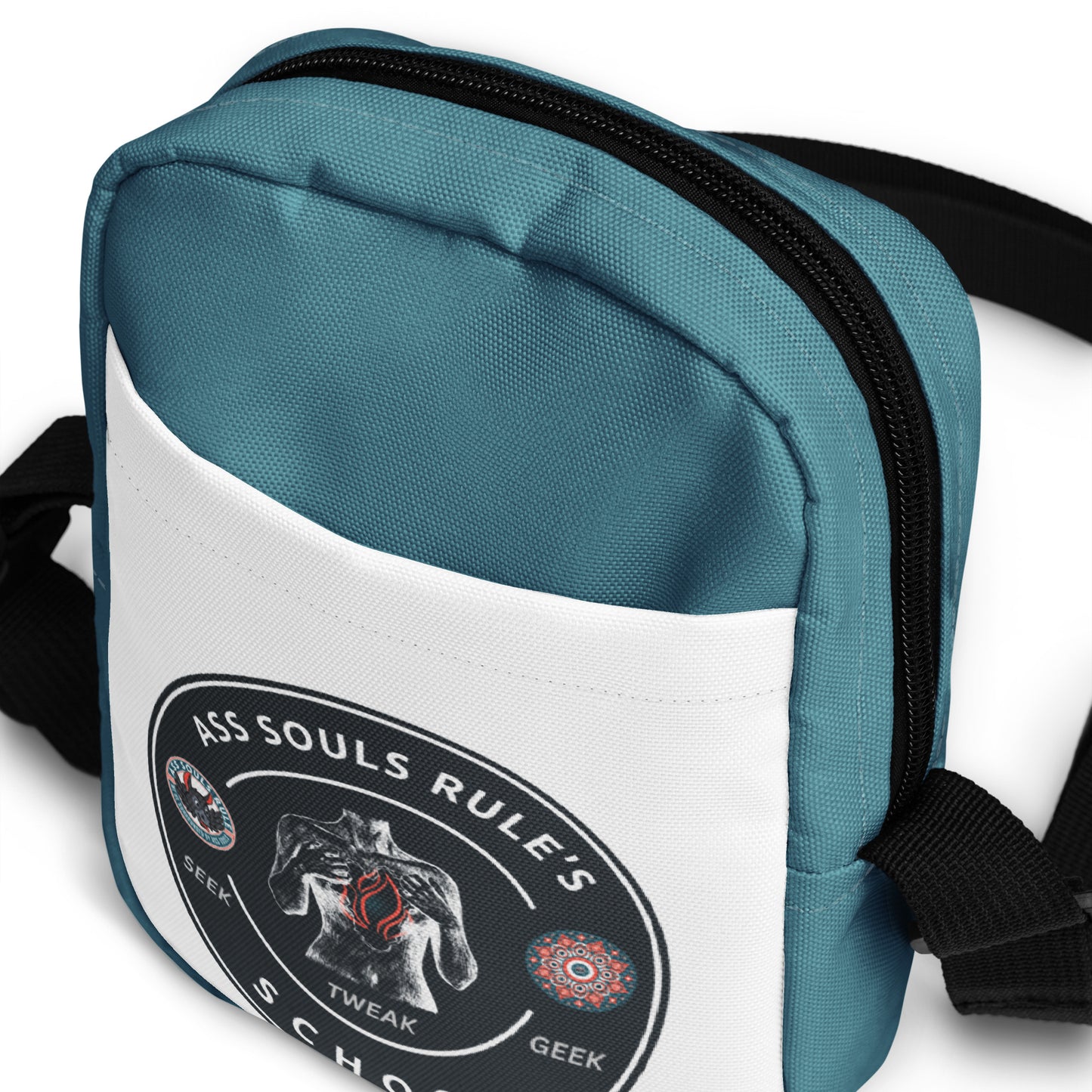 Ass Souls Rule's School utility crossbody bag - teal