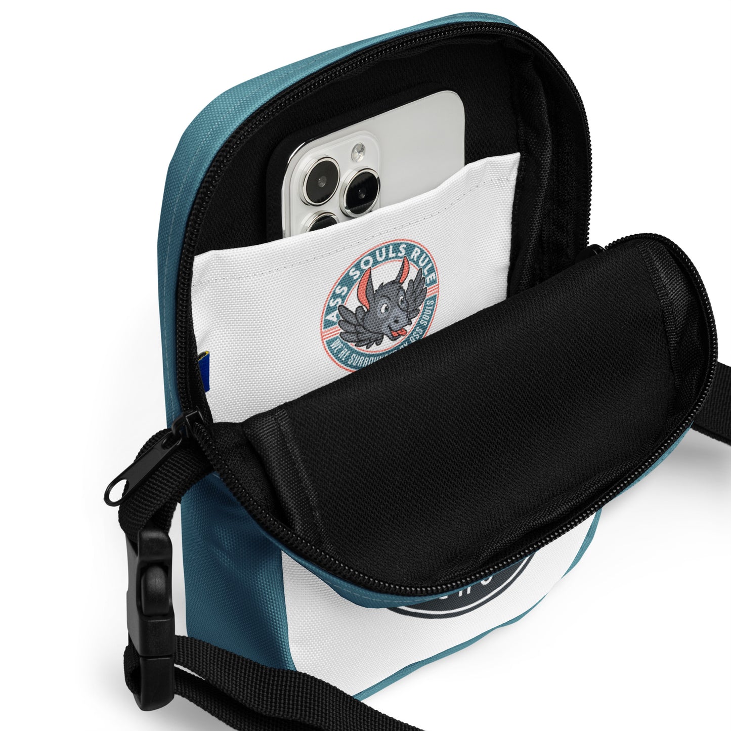 Ass Souls Rule's School utility crossbody bag - teal