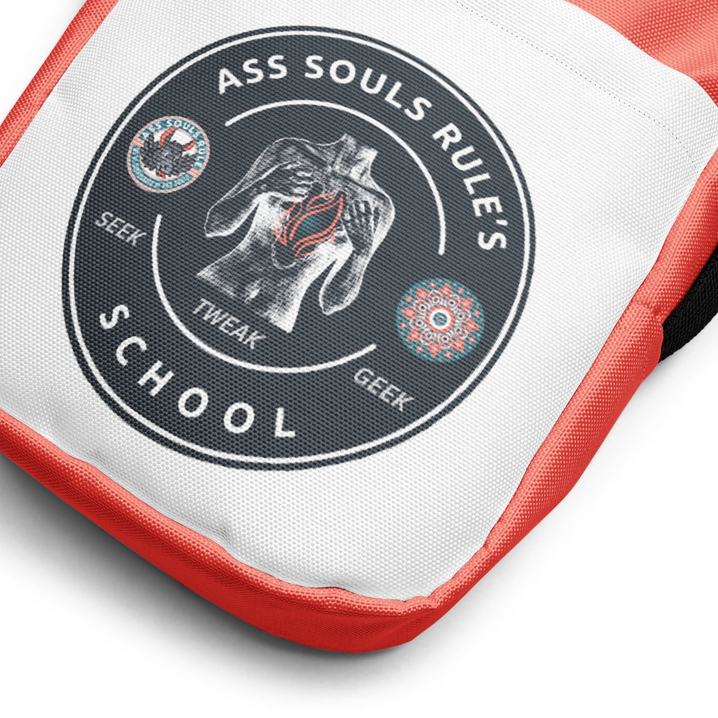 Ass Souls Rule's School utility crossbody bag - salmon