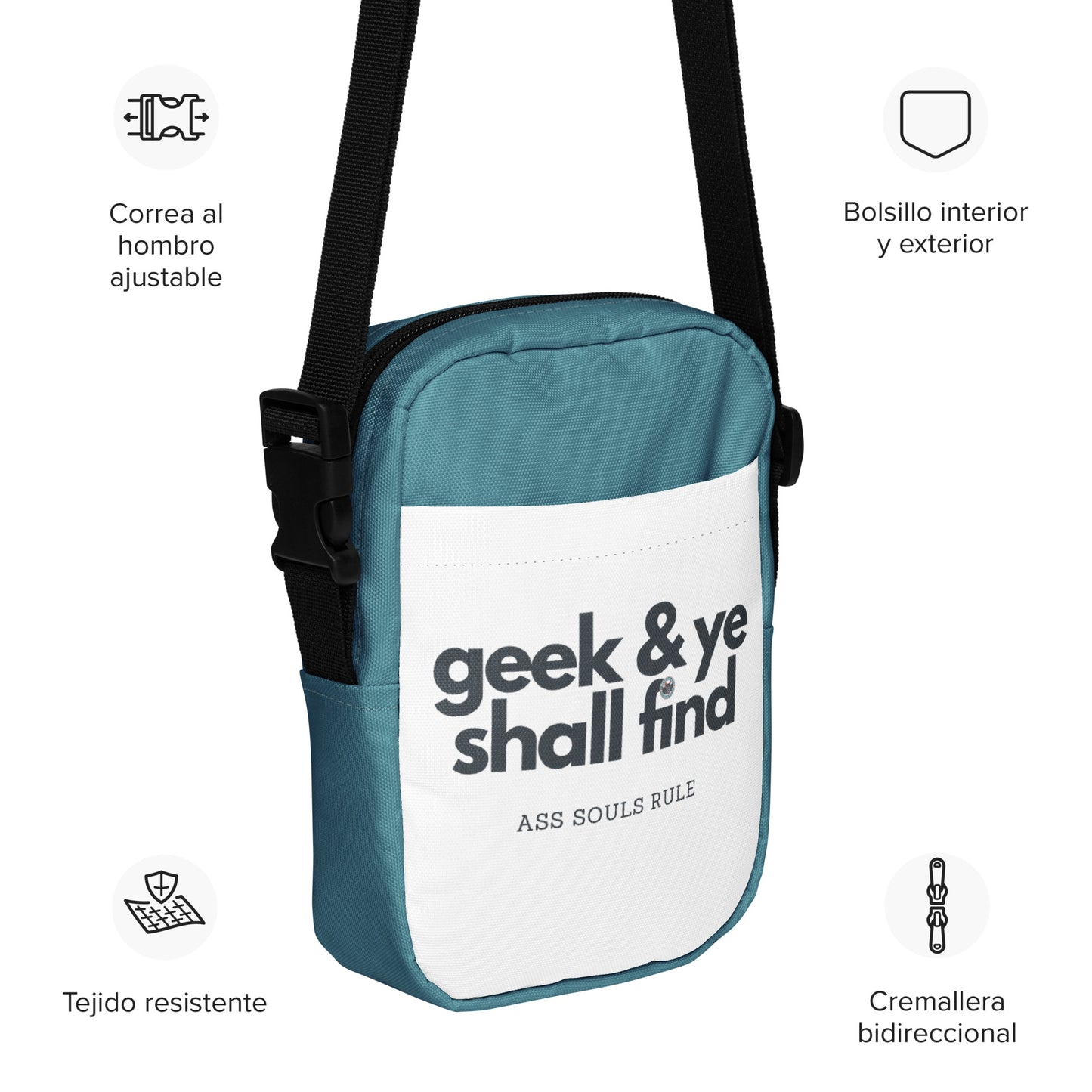 Geek & Ye Shall Find utility crossbody bag - teal