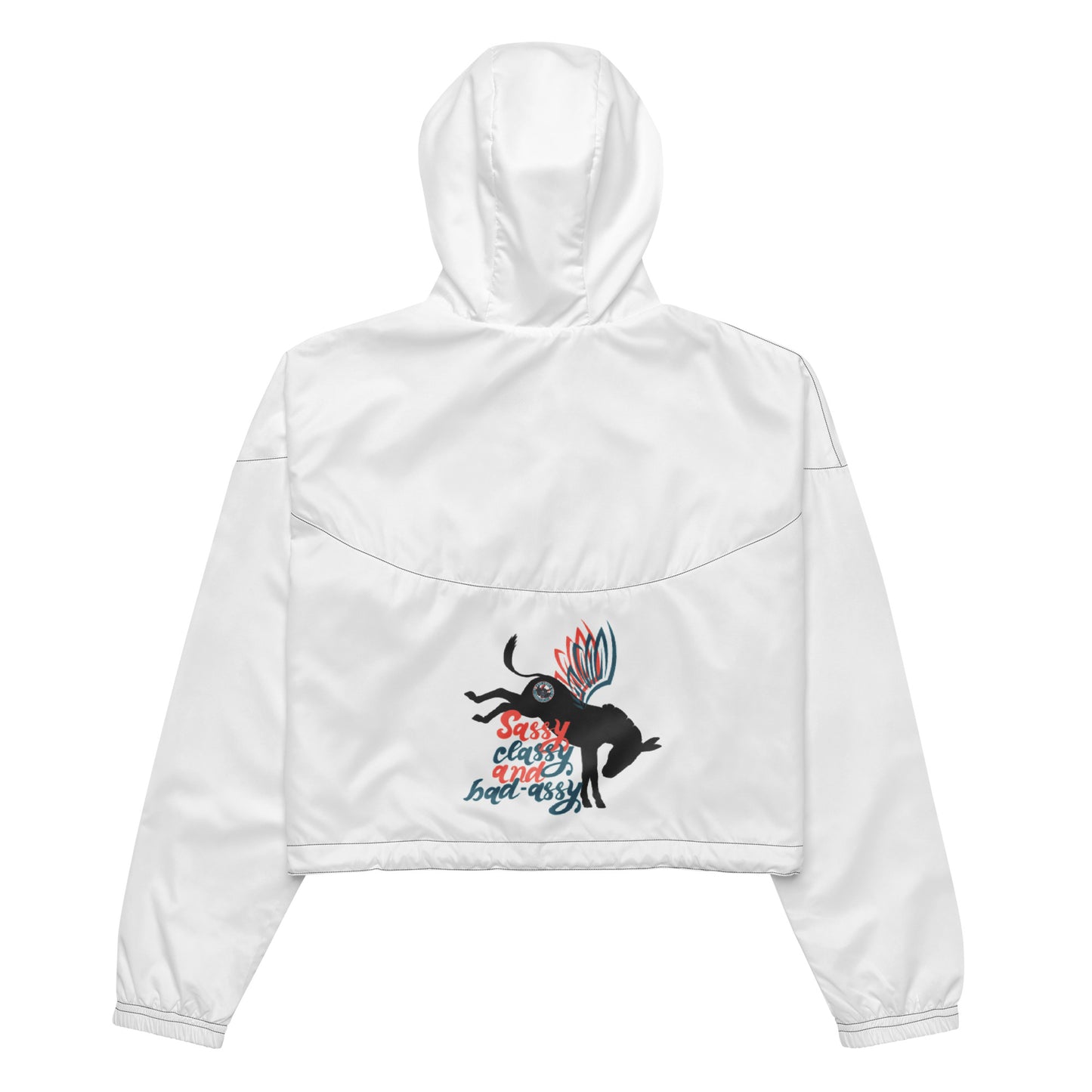 Sassy, Classy, & Bad Assy women’s cropped windbreaker