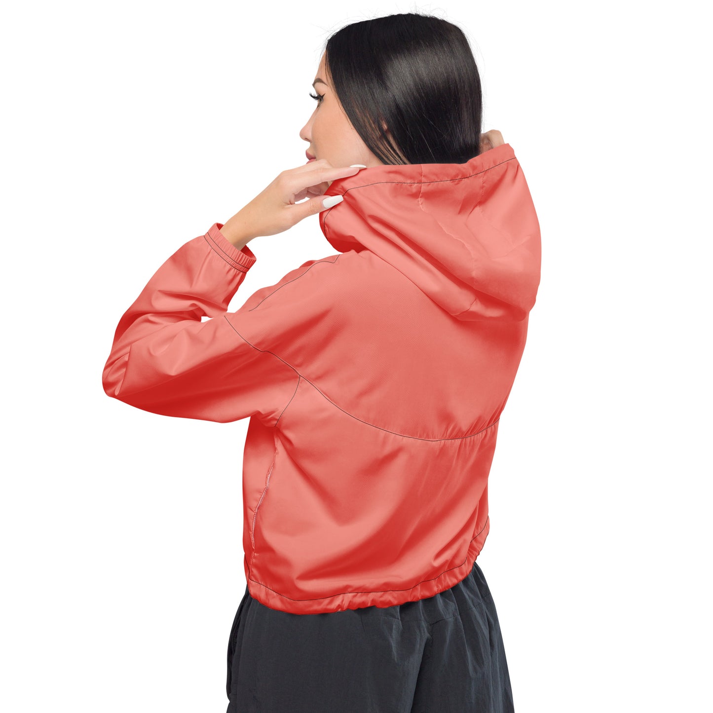 Logo of ASR women’s cropped windbreaker - salmon