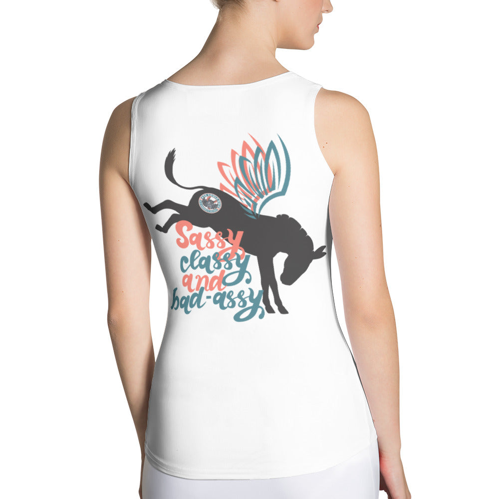 Sassy, Classy, & Bad Assy sublimation cut & sew tank top