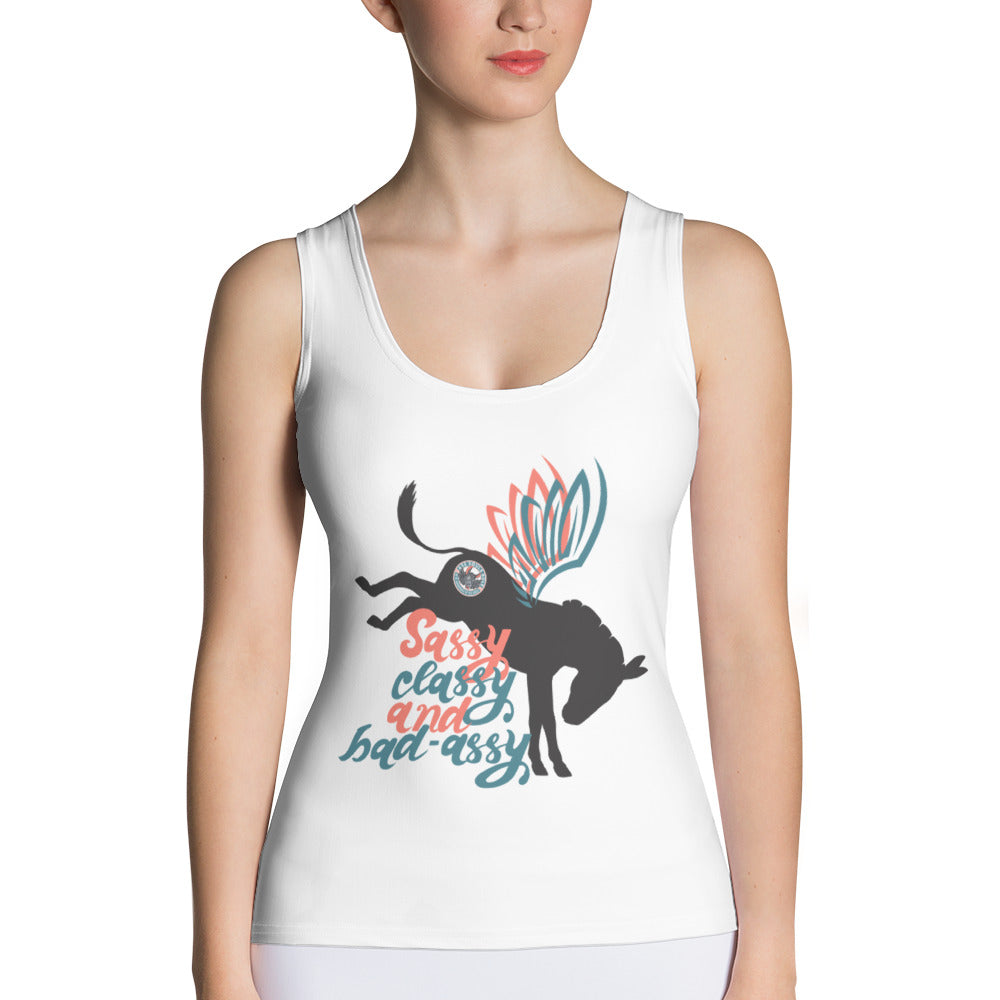 Sassy, Classy, & Bad Assy sublimation cut & sew tank top