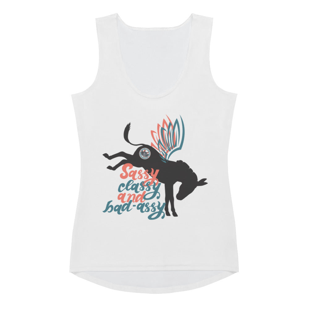 Sassy, Classy, & Bad Assy sublimation cut & sew tank top