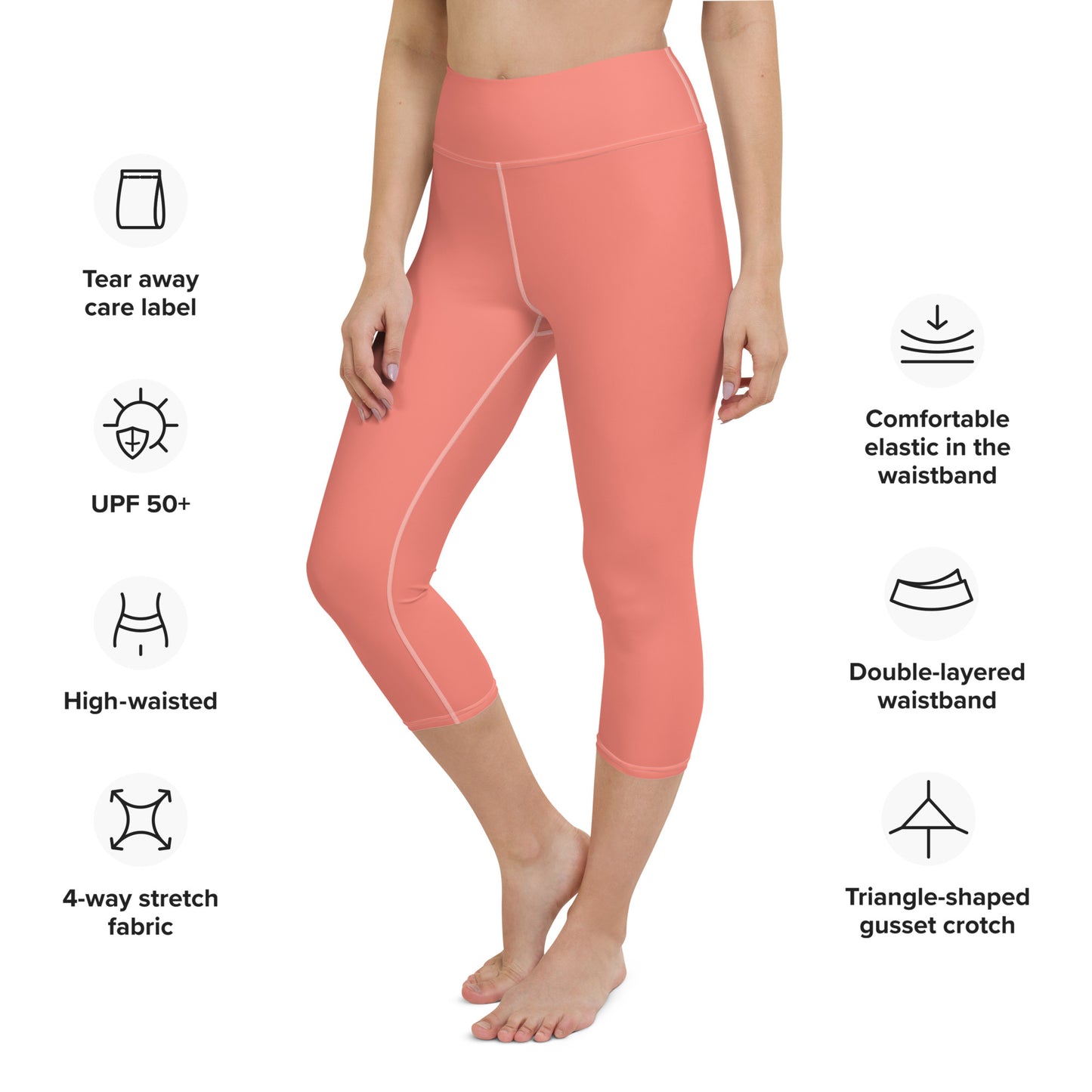 Logo of ASR yoga capri leggings - salmon