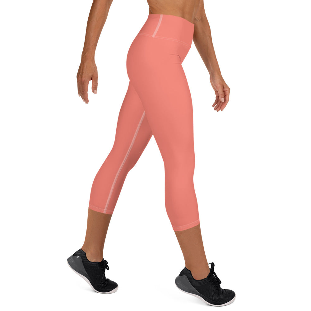 Logo of ASR yoga capri leggings - salmon