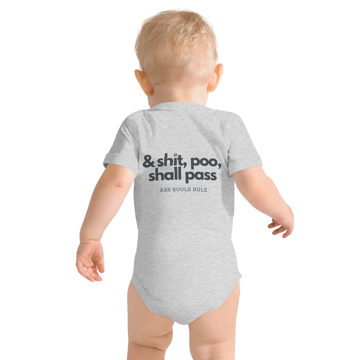 & Shit, Poo, Shall Pass baby short sleeve one piece