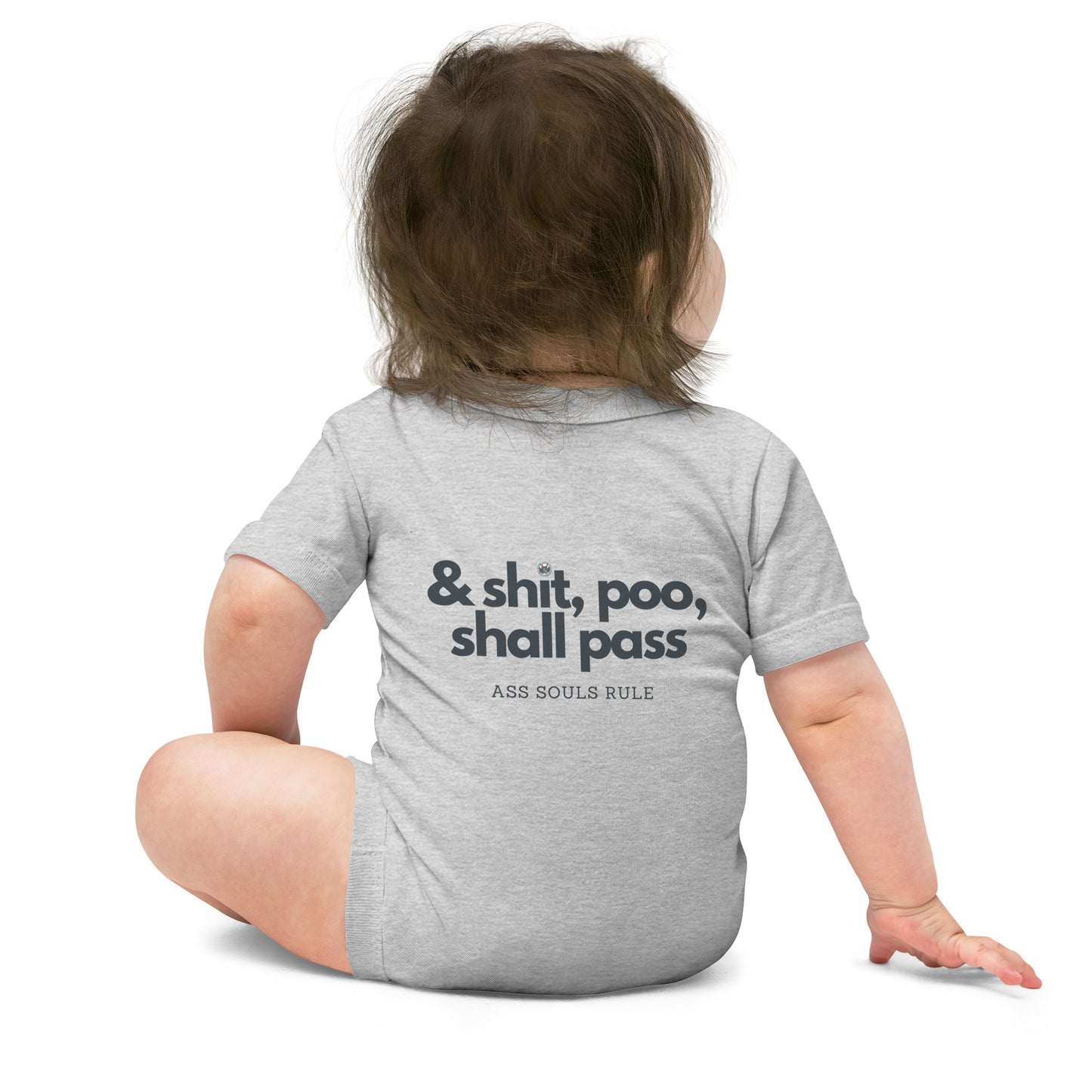 & Shit, Poo, Shall Pass baby short sleeve one piece