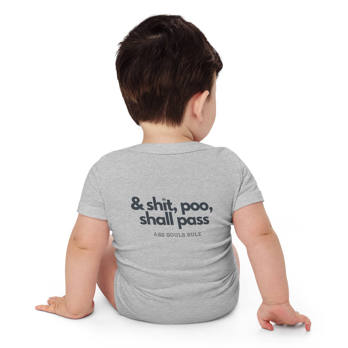 & Shit, Poo, Shall Pass baby short sleeve one piece