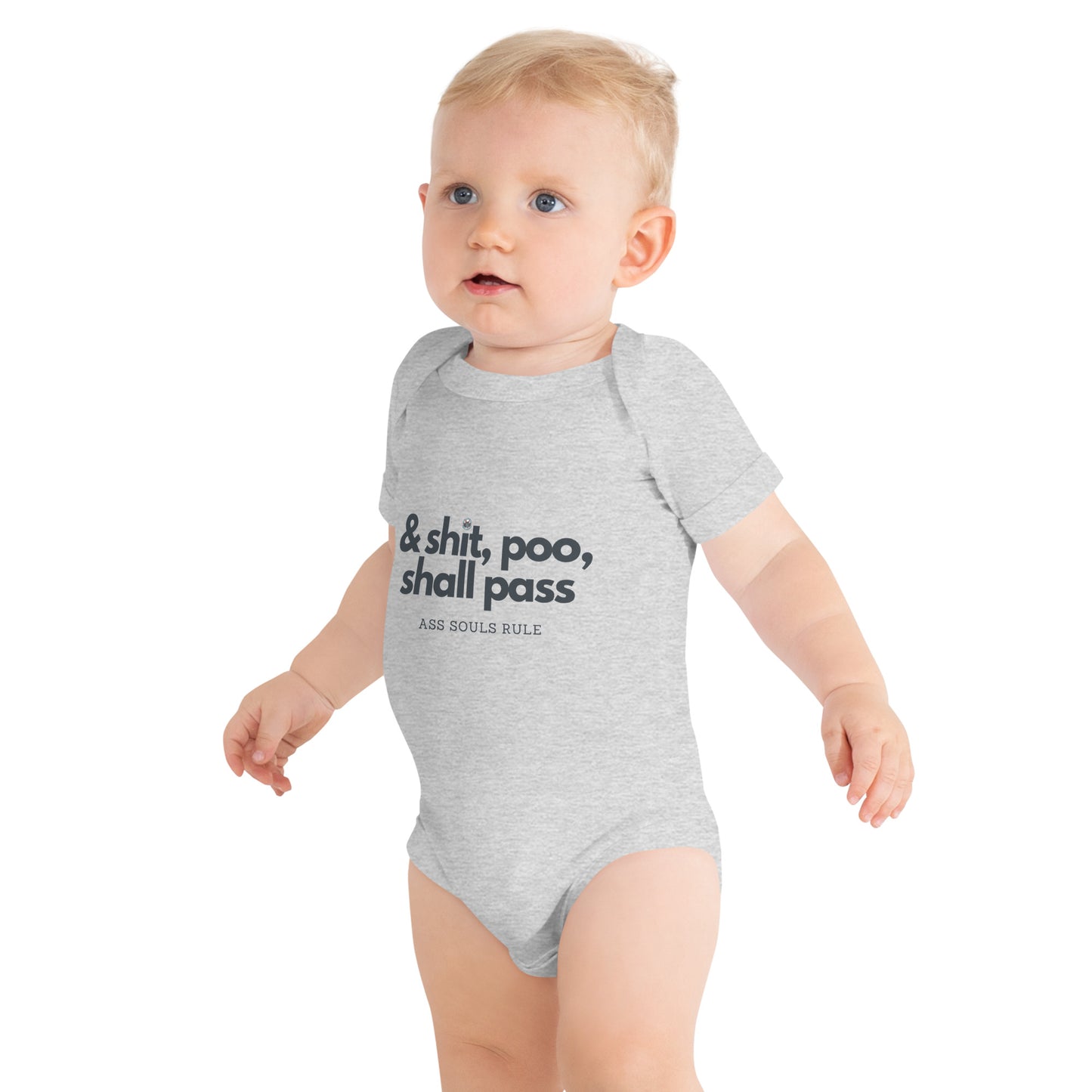 & Shit, Poo, Shall Pass baby short sleeve one piece