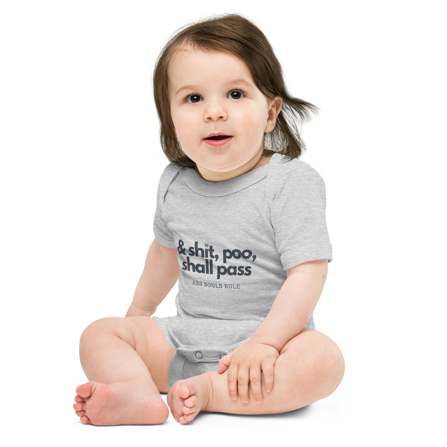 & Shit, Poo, Shall Pass baby short sleeve one piece