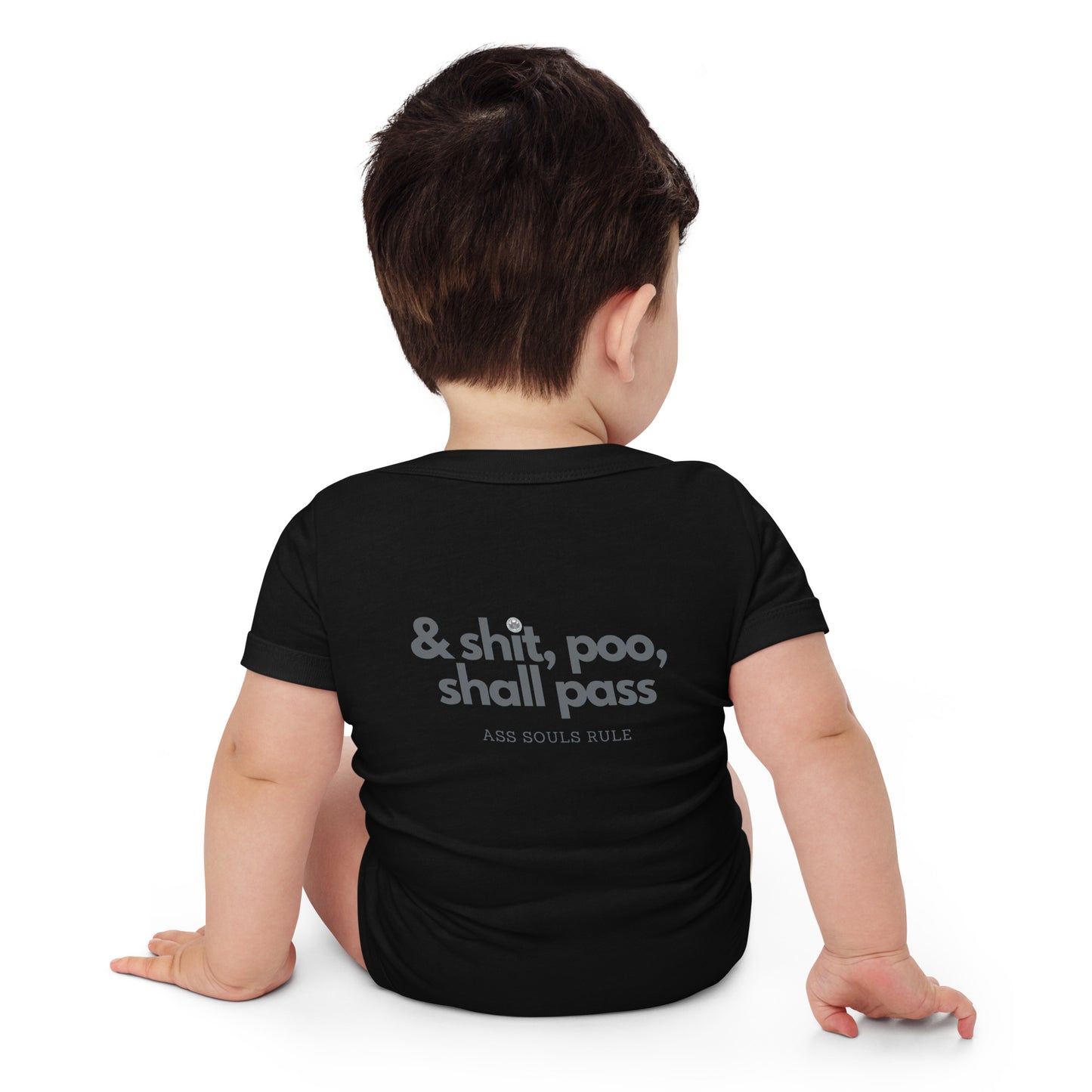 & Shit, Poo, Shall Pass baby short sleeve one piece