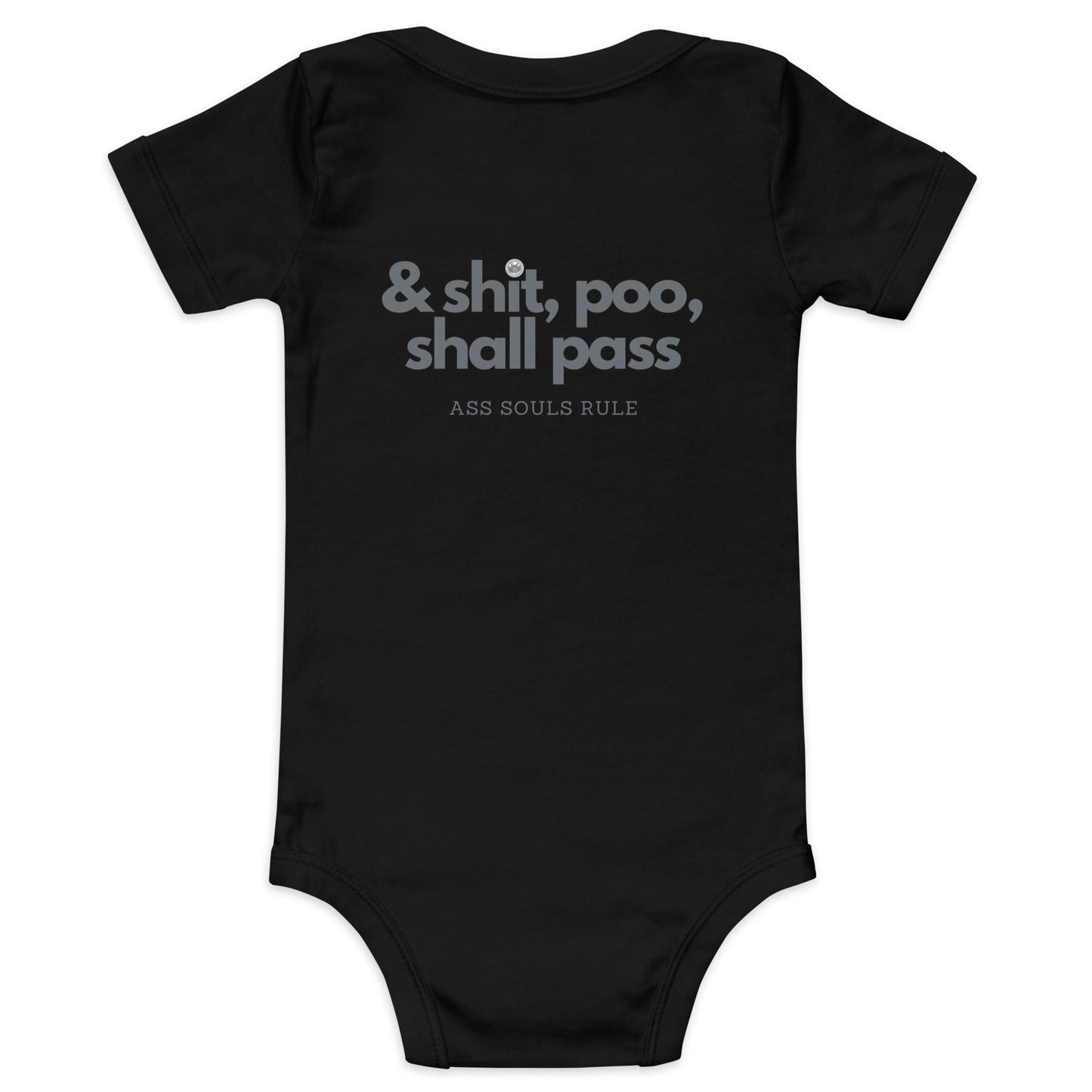 & Shit, Poo, Shall Pass baby short sleeve one piece