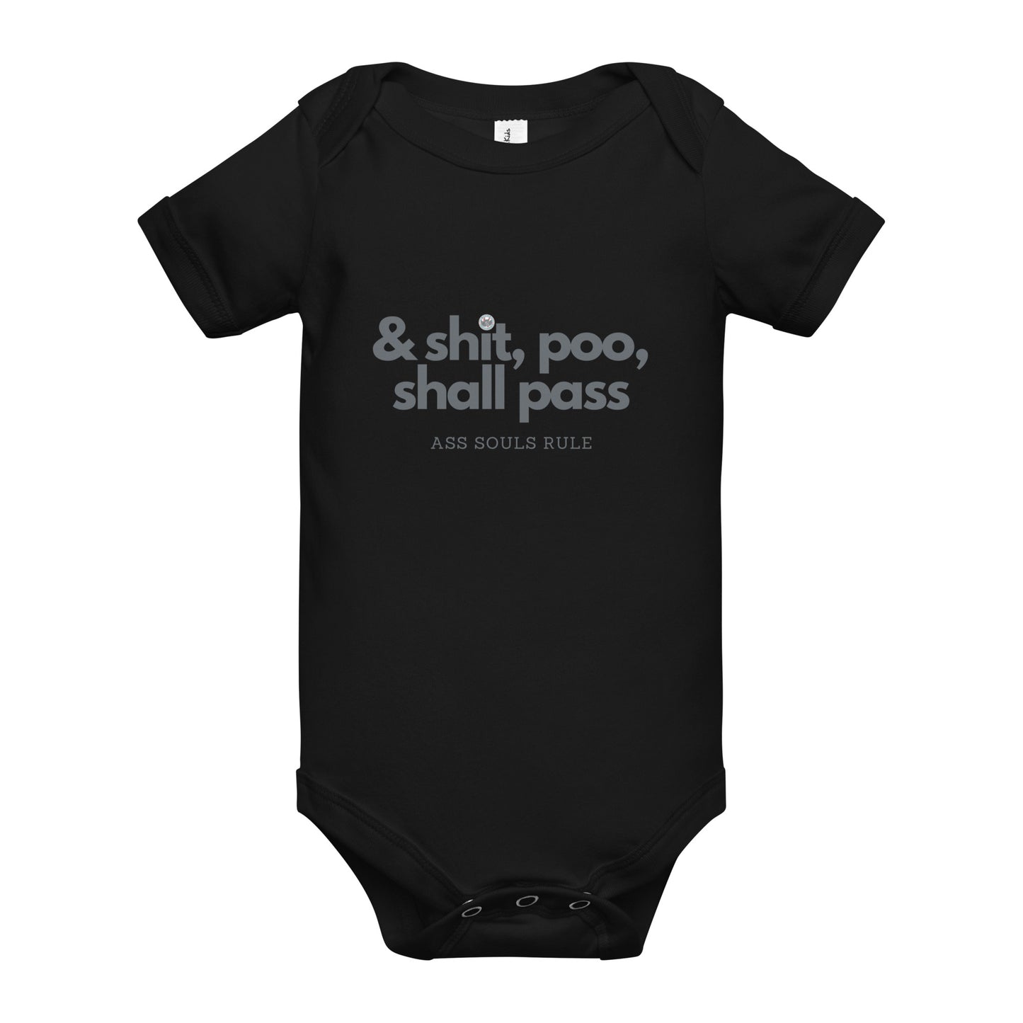 & Shit, Poo, Shall Pass baby short sleeve one piece