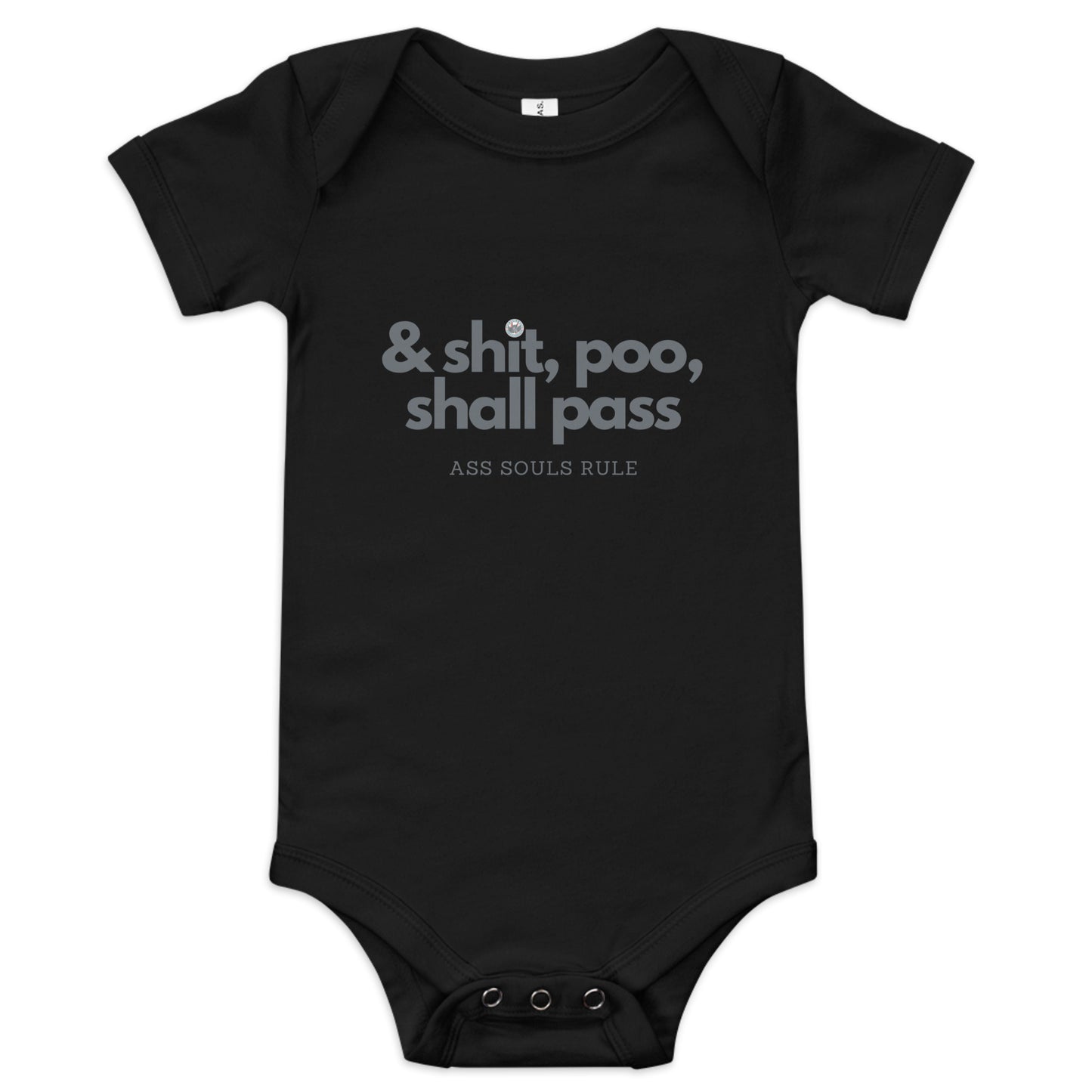 & Shit, Poo, Shall Pass baby short sleeve one piece