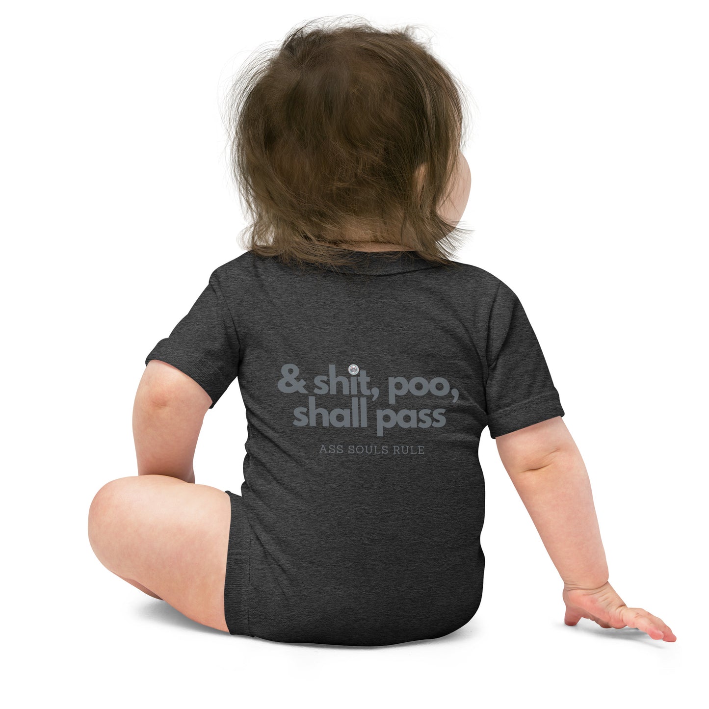 & Shit, Poo, Shall Pass baby short sleeve one piece