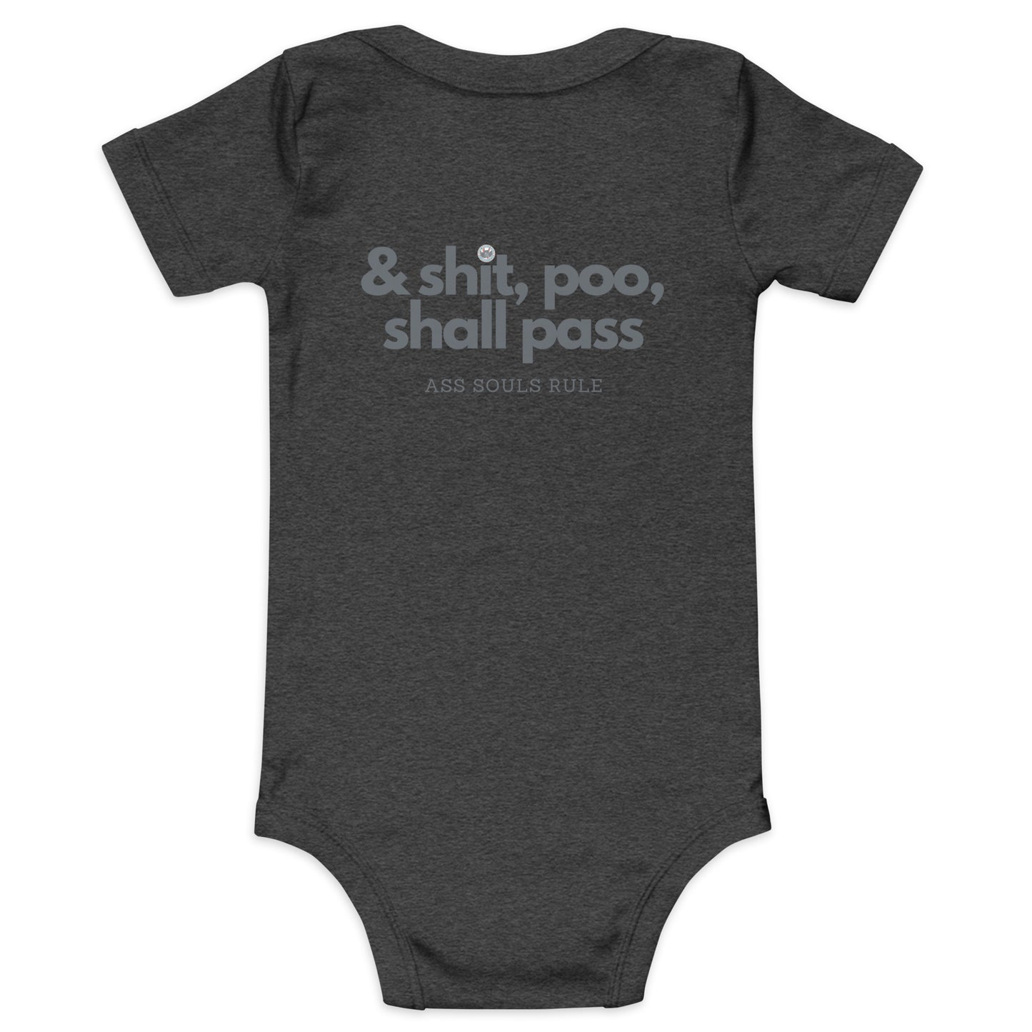 & Shit, Poo, Shall Pass baby short sleeve one piece