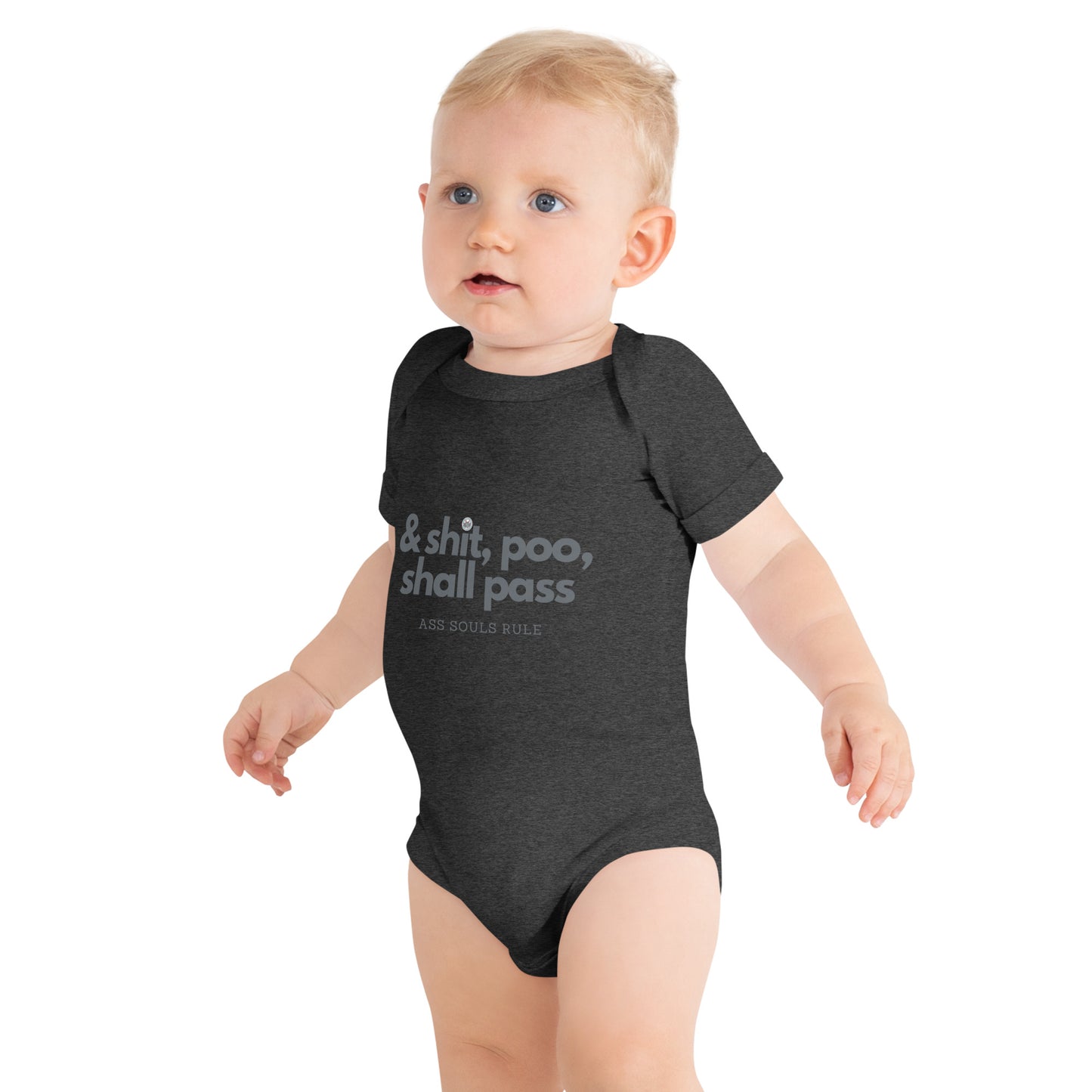 & Shit, Poo, Shall Pass baby short sleeve one piece