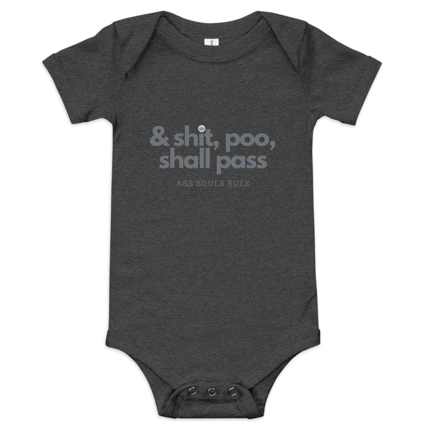 & Shit, Poo, Shall Pass baby short sleeve one piece