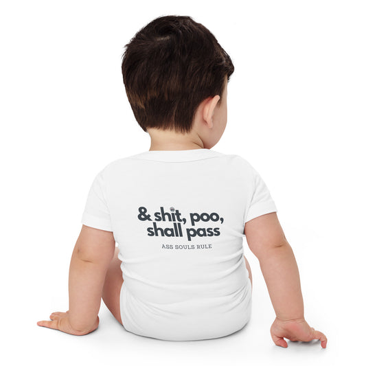 & Shit, Poo, Shall Pass baby short sleeve one piece