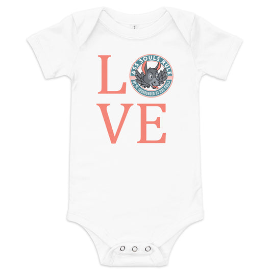 Baby LOVE salmon short sleeve one piece