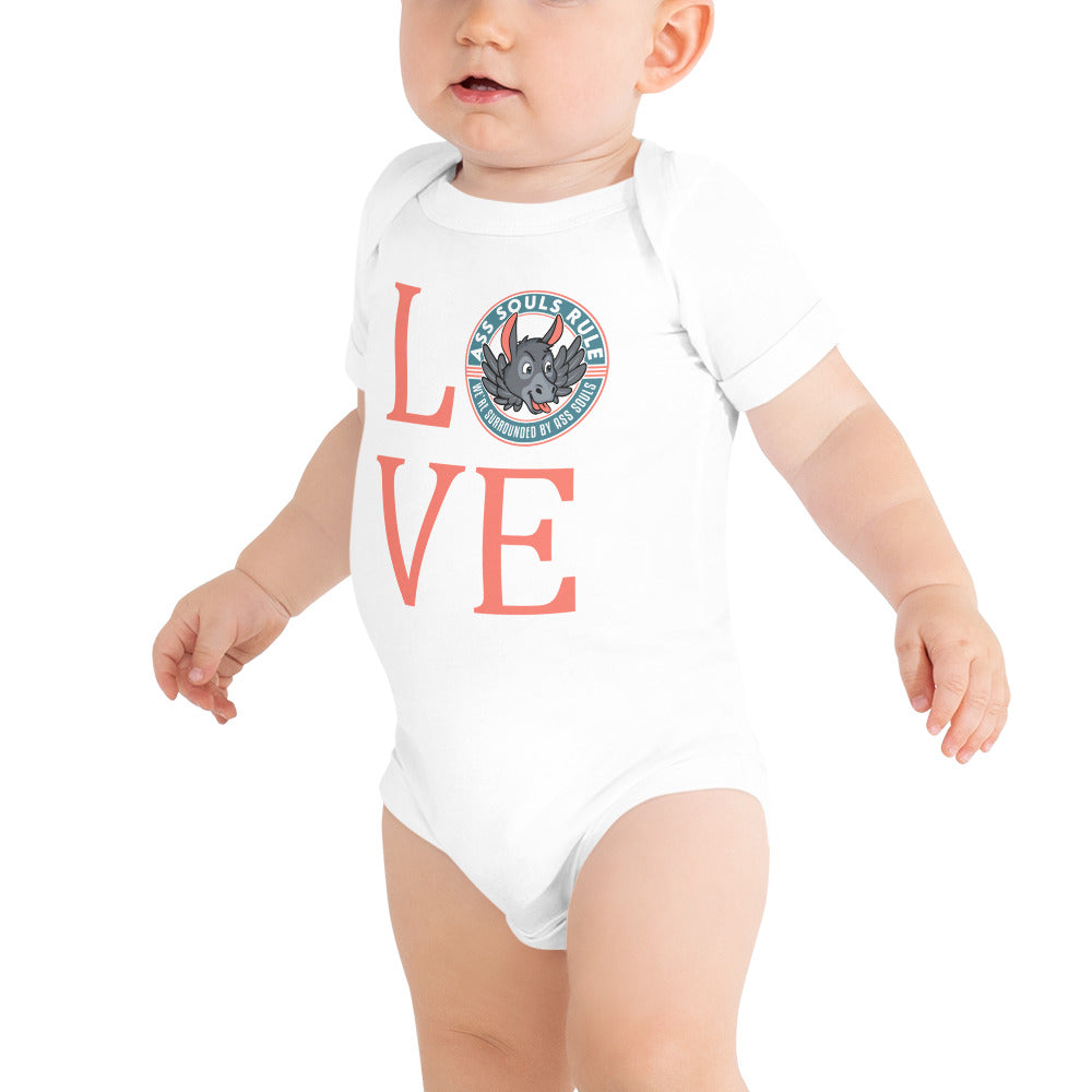 Baby LOVE salmon short sleeve one piece