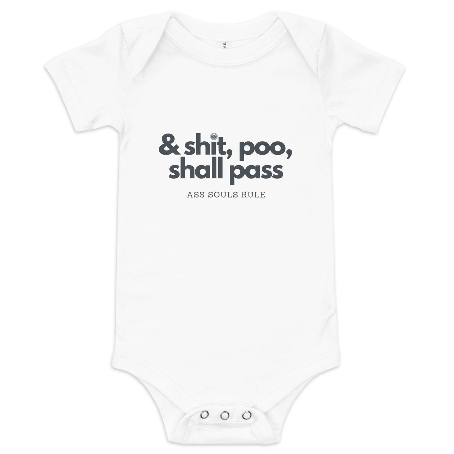 & Shit, Poo, Shall Pass baby short sleeve one piece