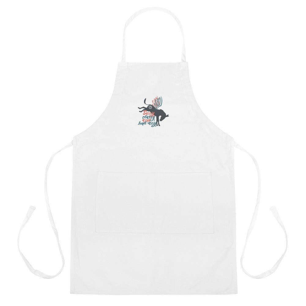 Sassy, Classy, & Bad Assy embroidered apron