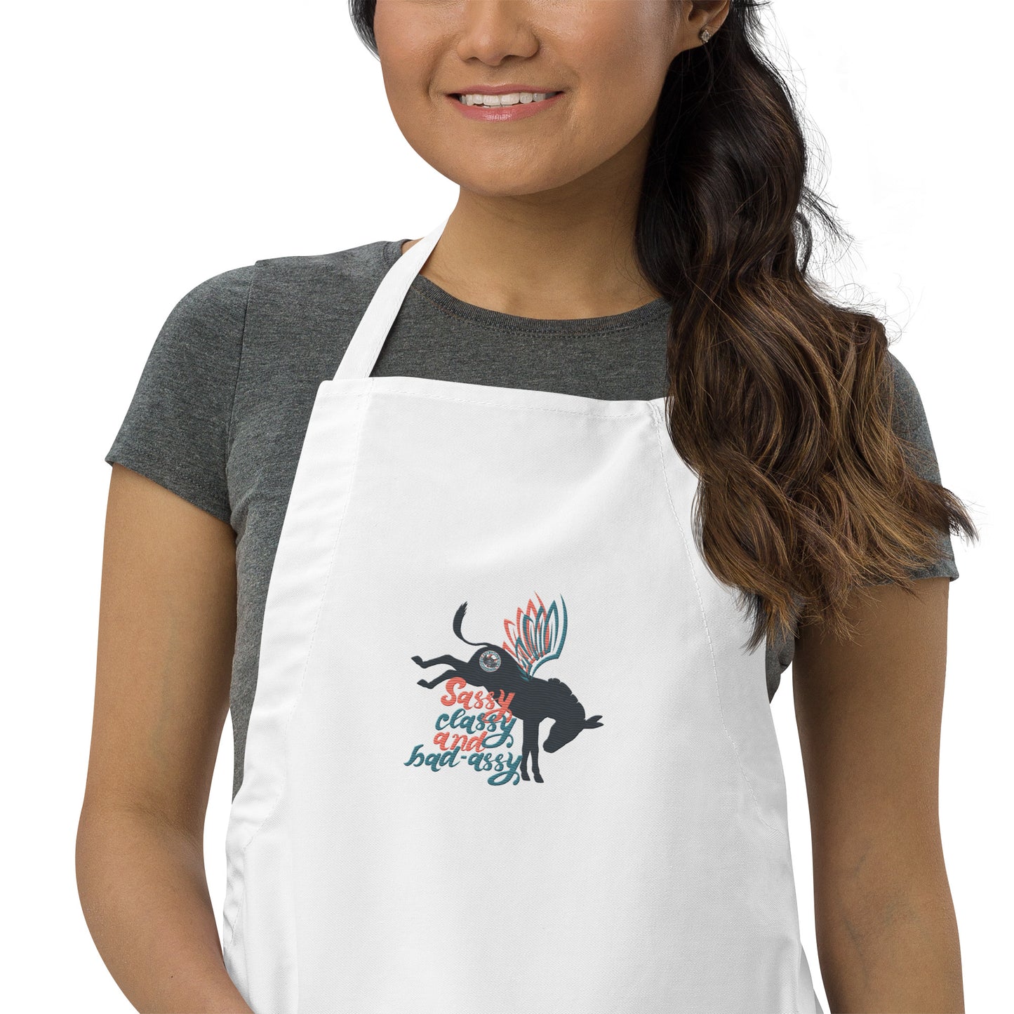 Sassy, Classy, & Bad Assy embroidered apron